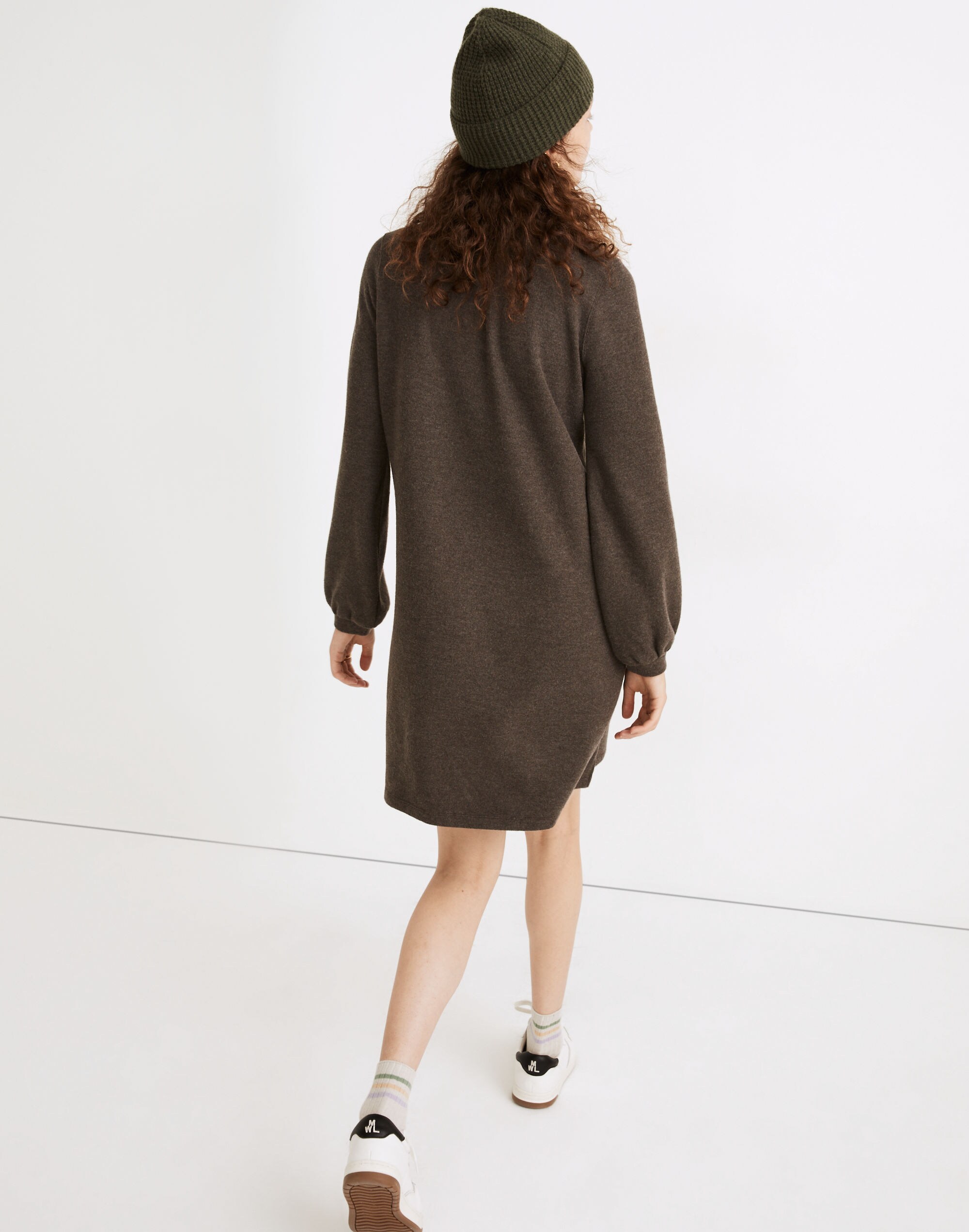 Brushed Rib Mockneck Mini Dress