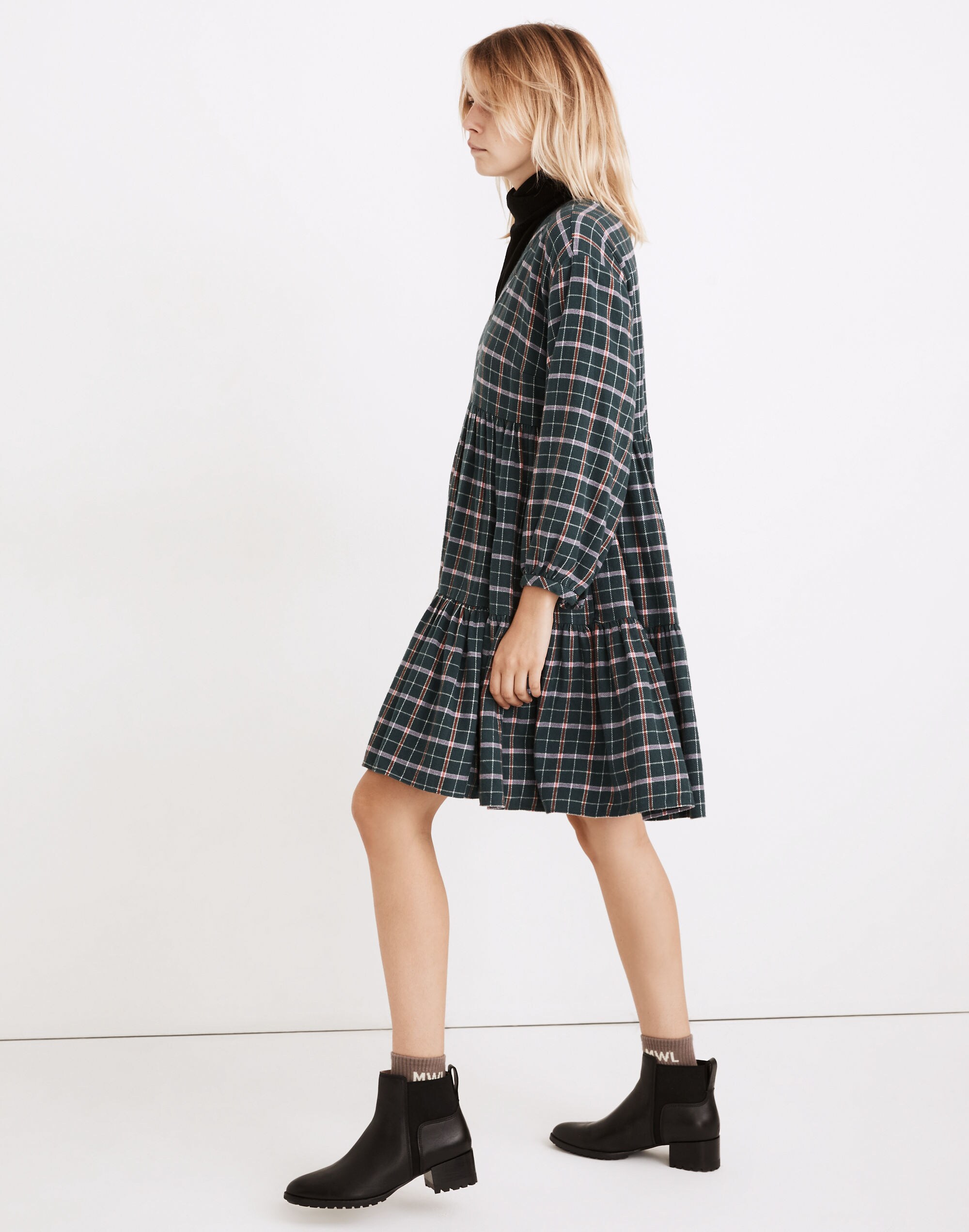 Flannel Colette Mini Dress in Plaid
