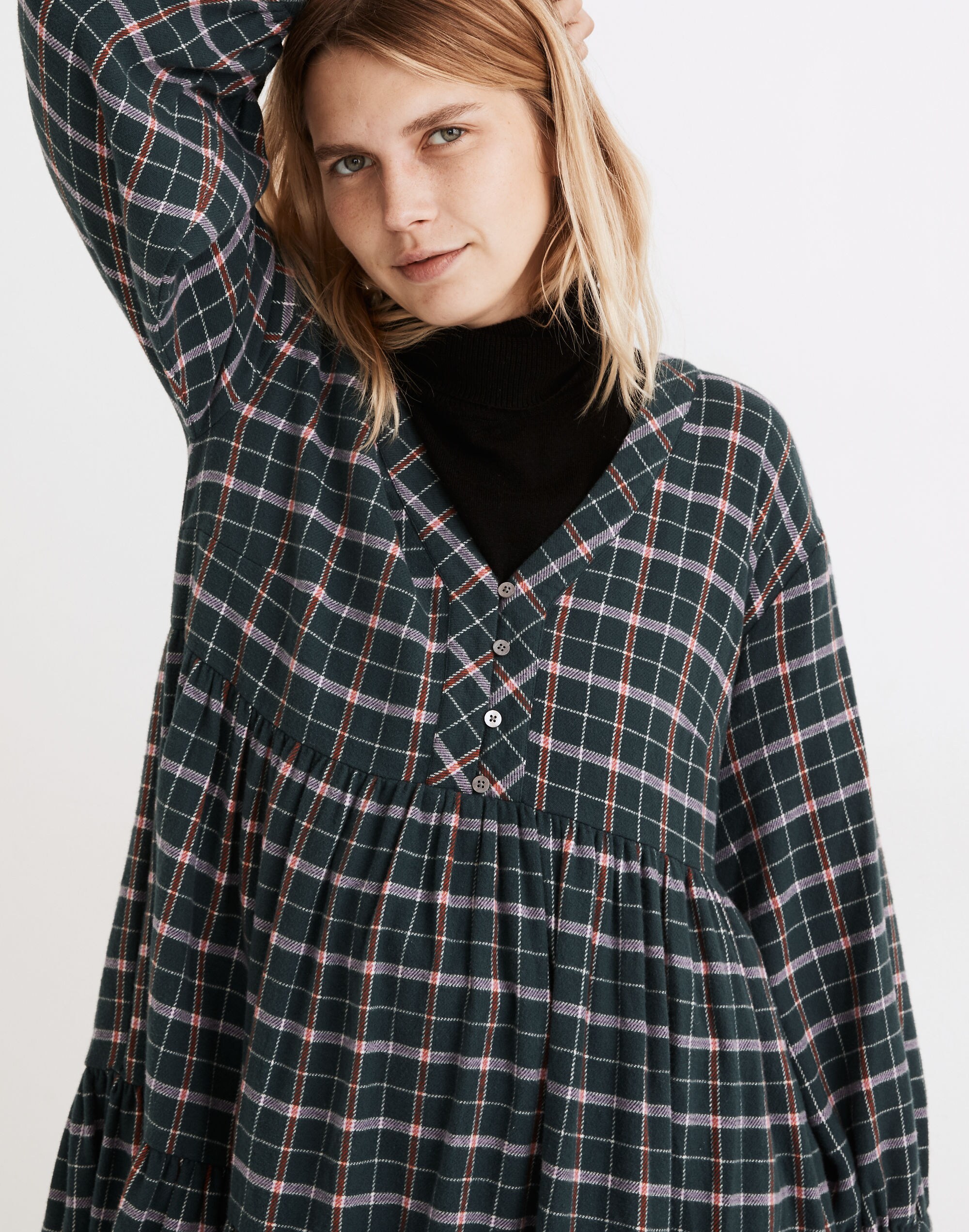 Flannel Colette Mini Dress in Plaid
