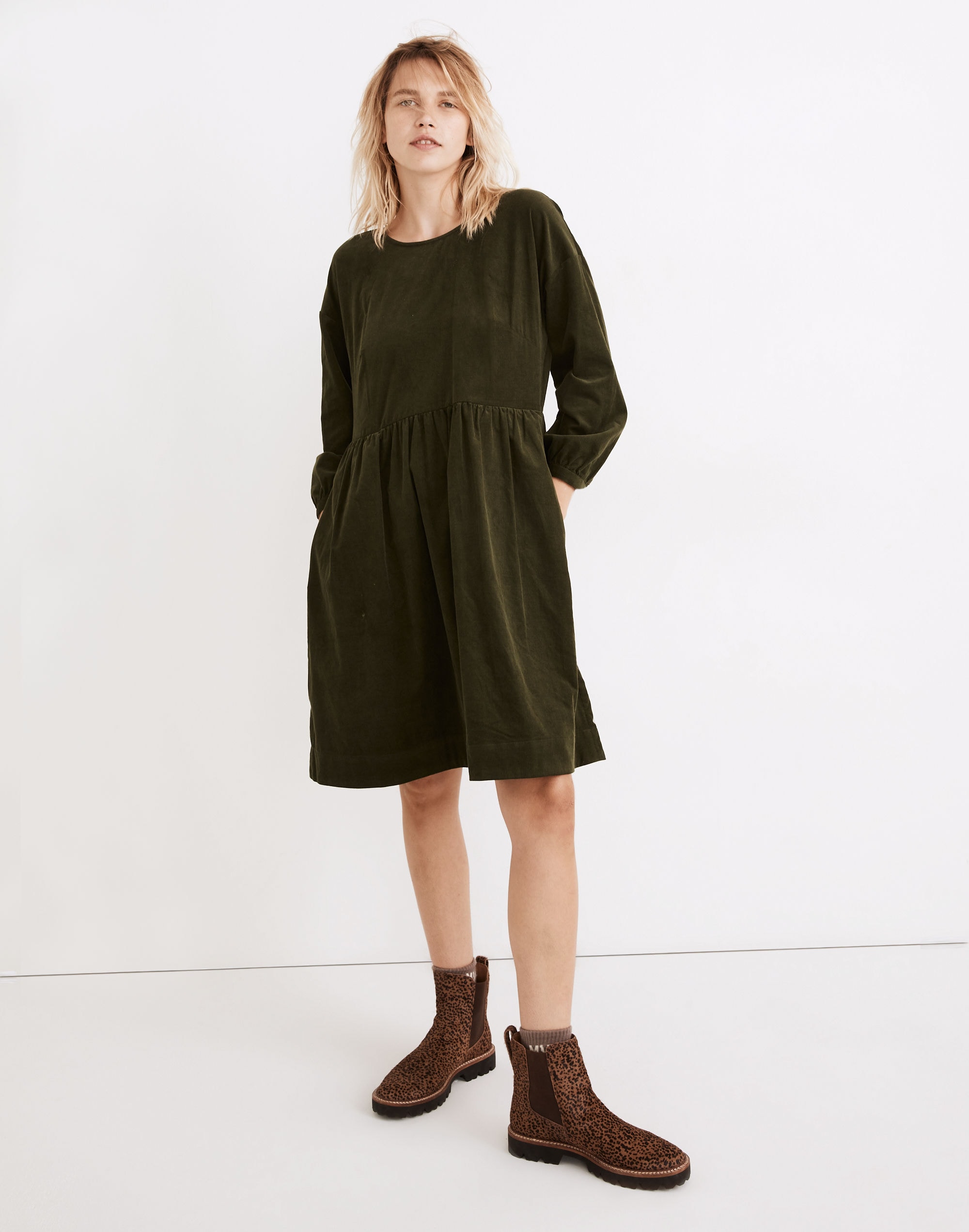 Petite Corduroy Relaxed Mini Dress