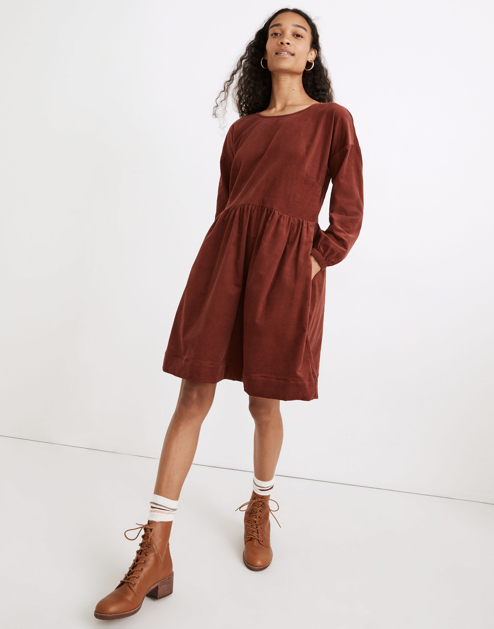 Corduroy Relaxed Mini Dress