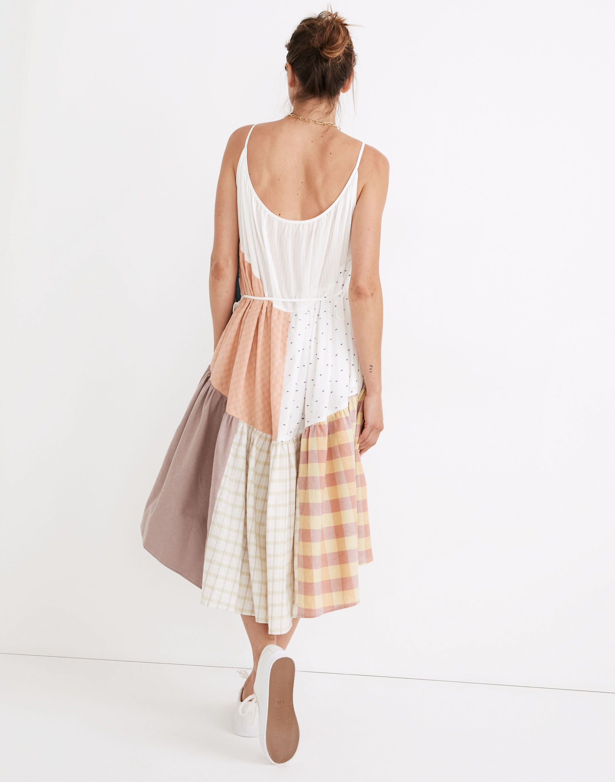 Madewell x La R&eacute;union Upcycled Patchwork Wrap Midi Dress