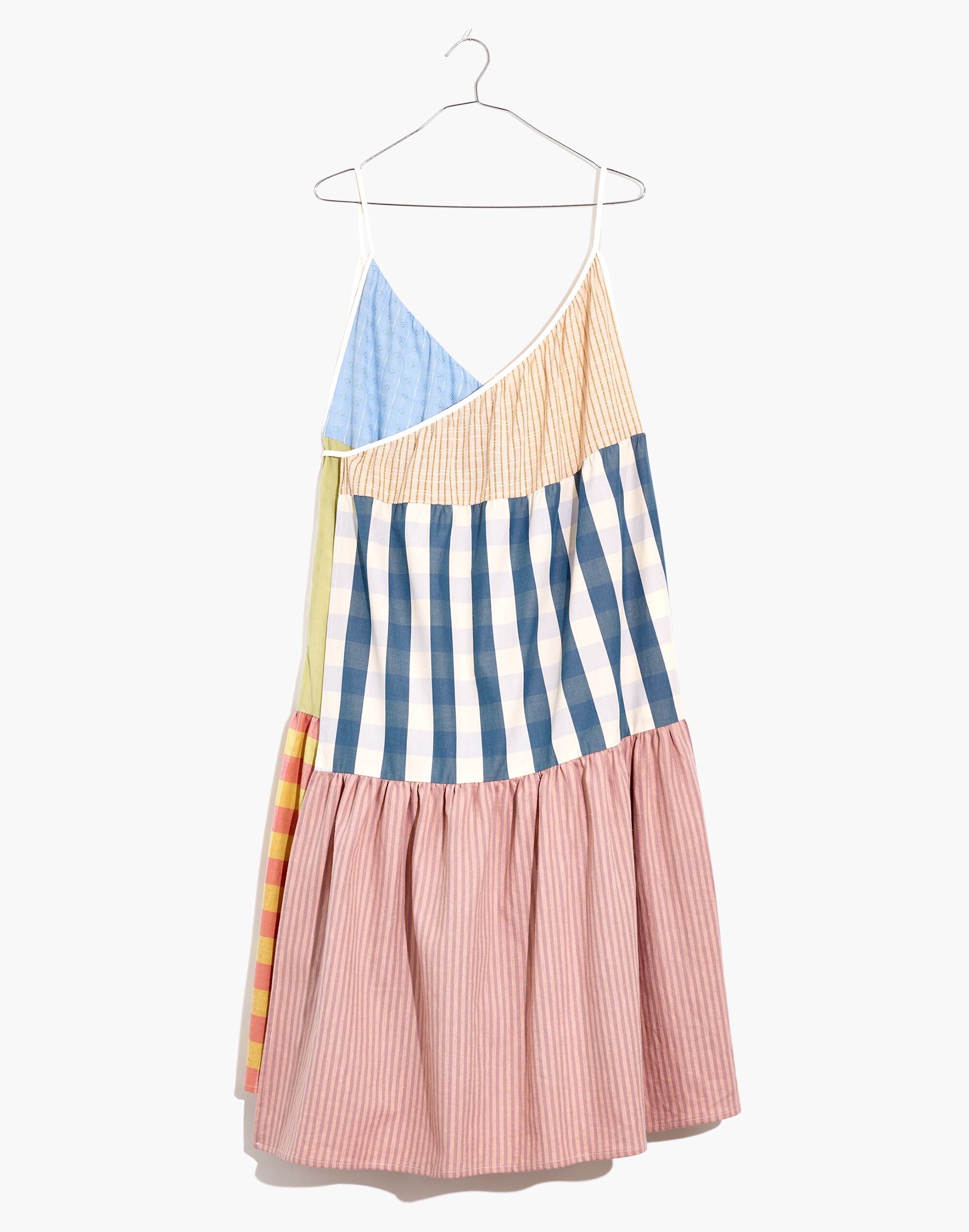 Madewell x La R&eacute;union Upcycled Patchwork Wrap Midi Dress