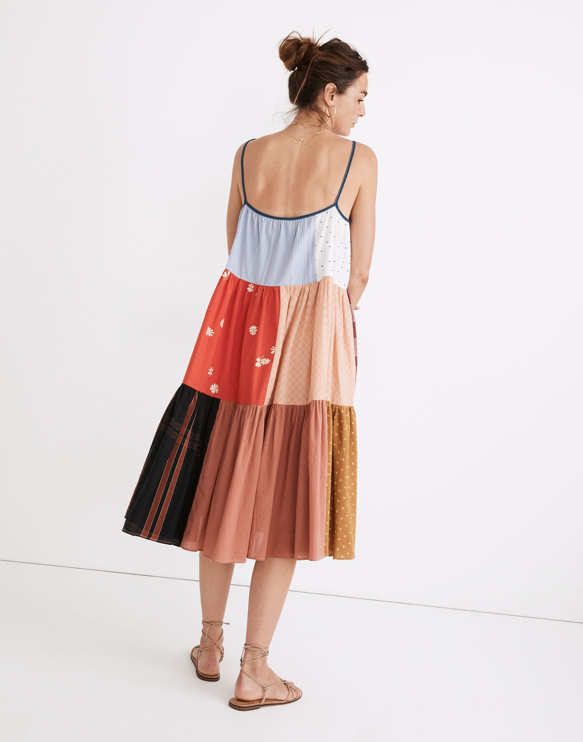 Madewell x La R&eacute;union Upcycled Patchwork Cami Midi Dress