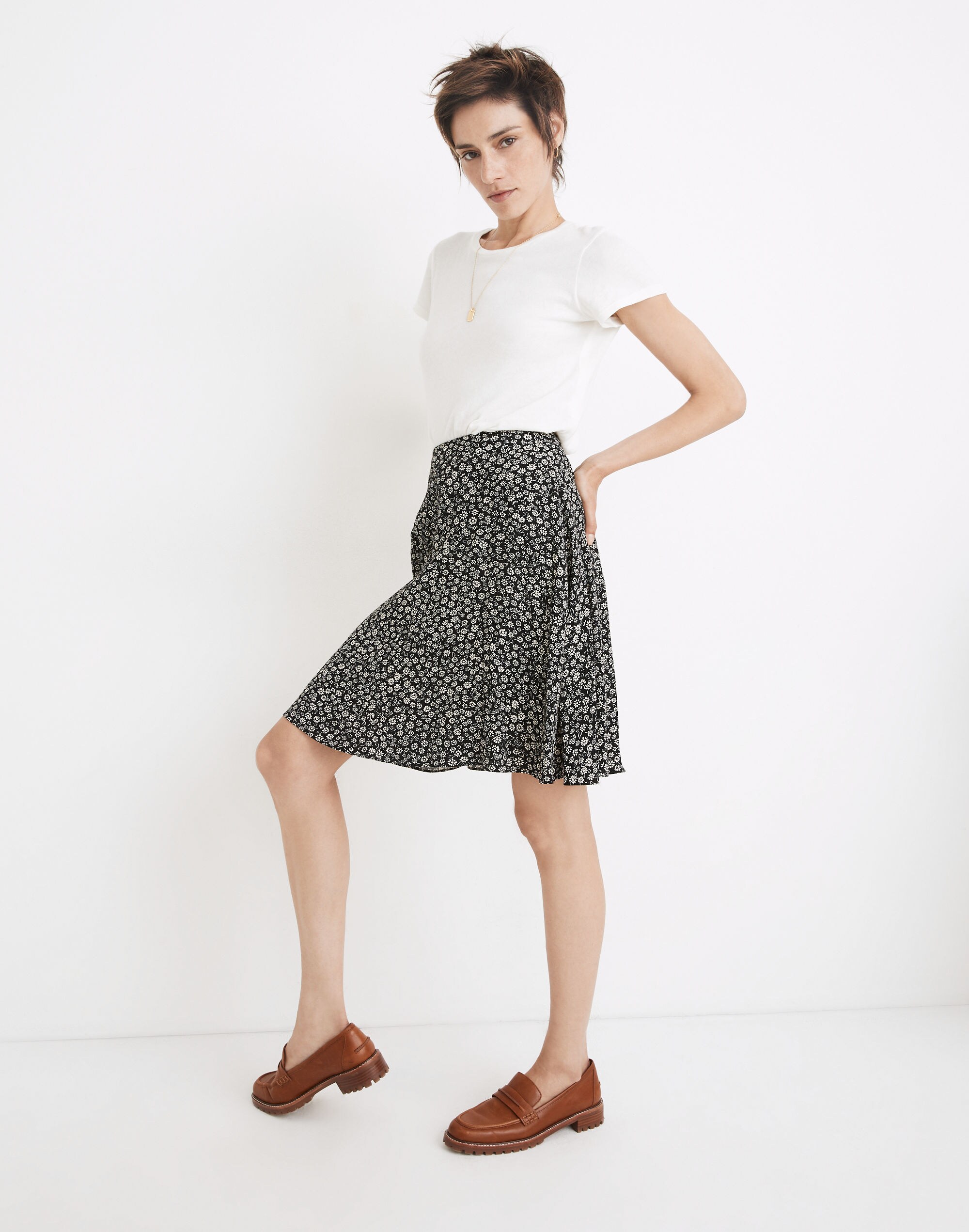 A-Line Mini Skirt in Parisian Ditsy