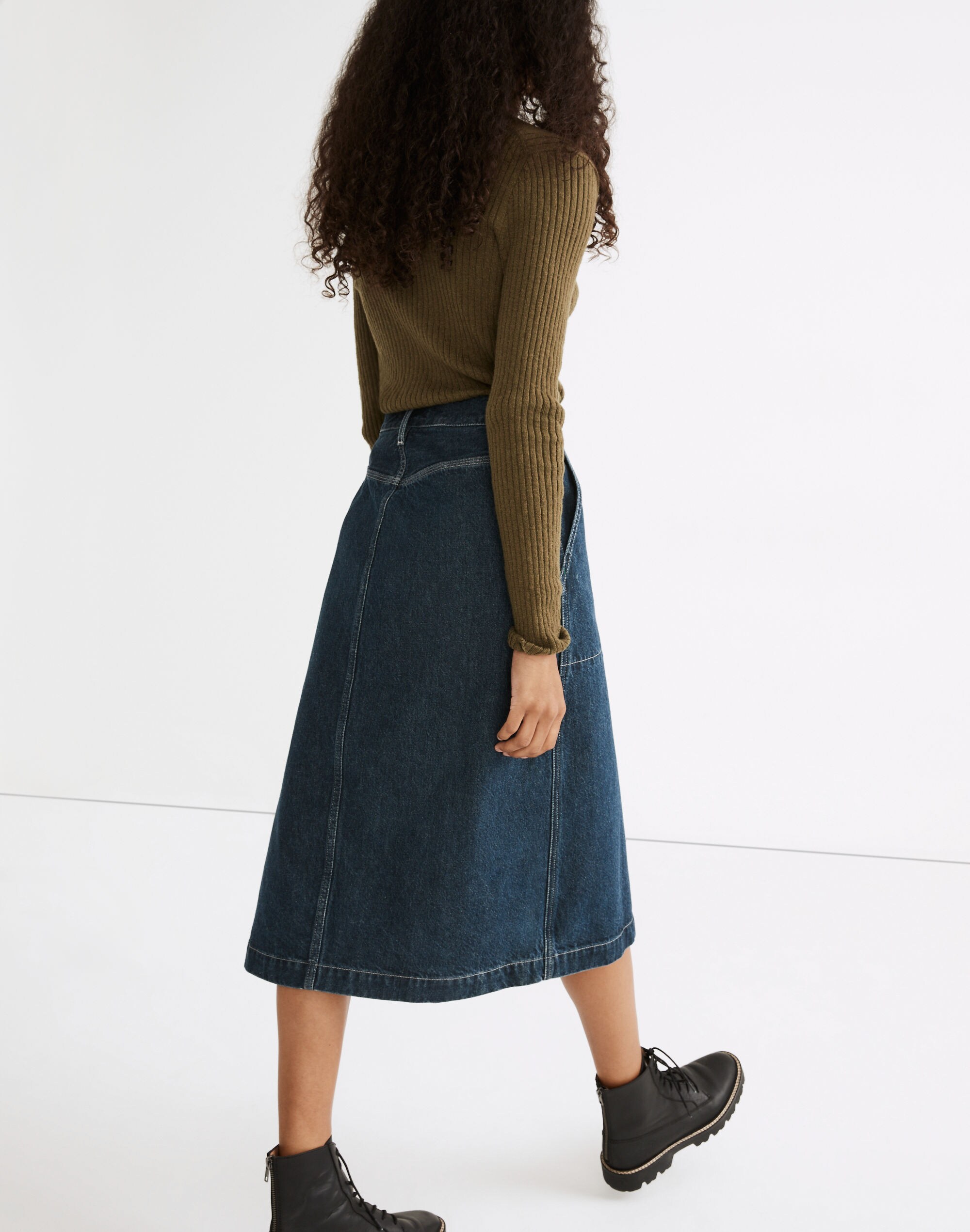 Workwear Collection Denim Midi Skirt