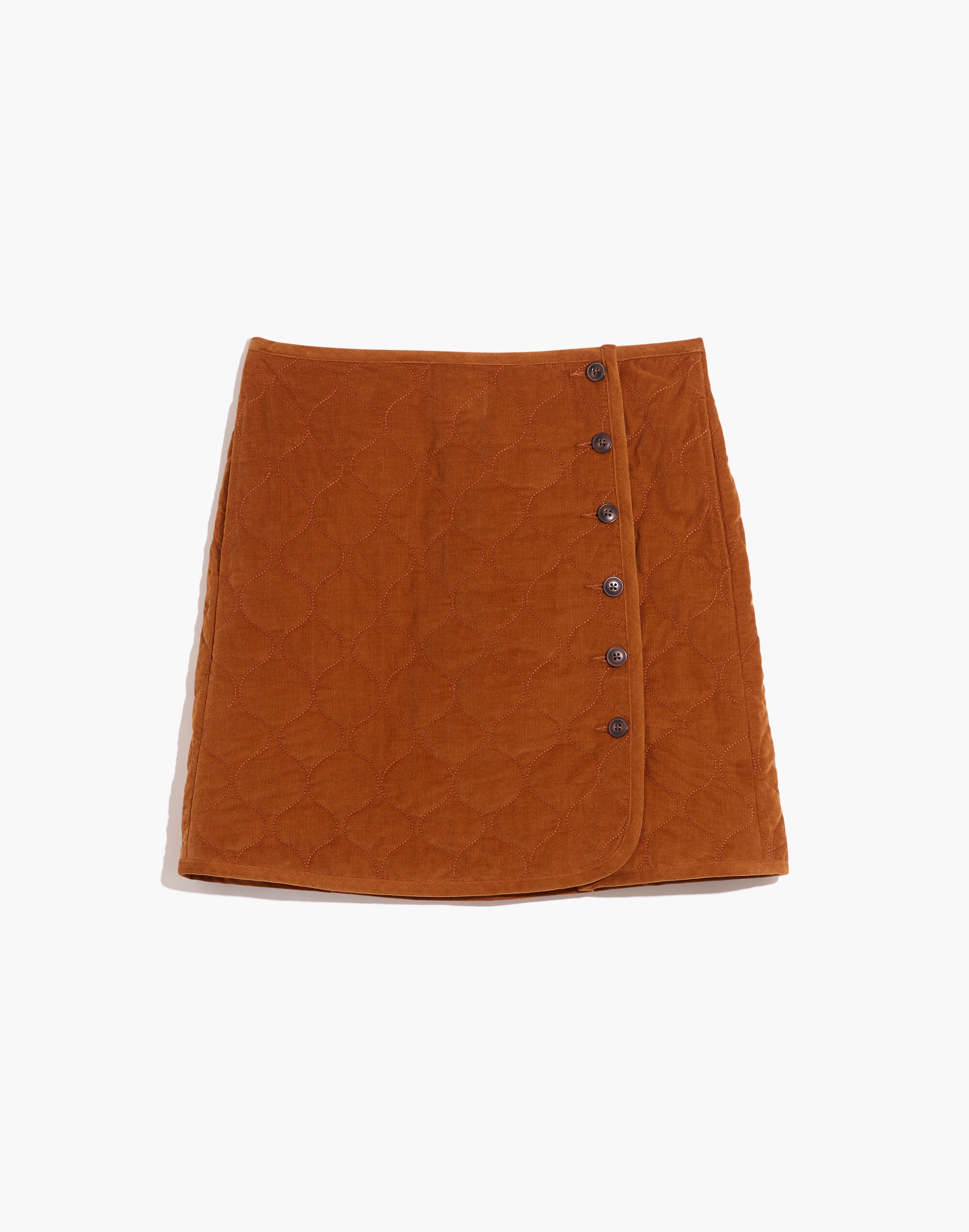 Corduroy Quilted Mini Skirt