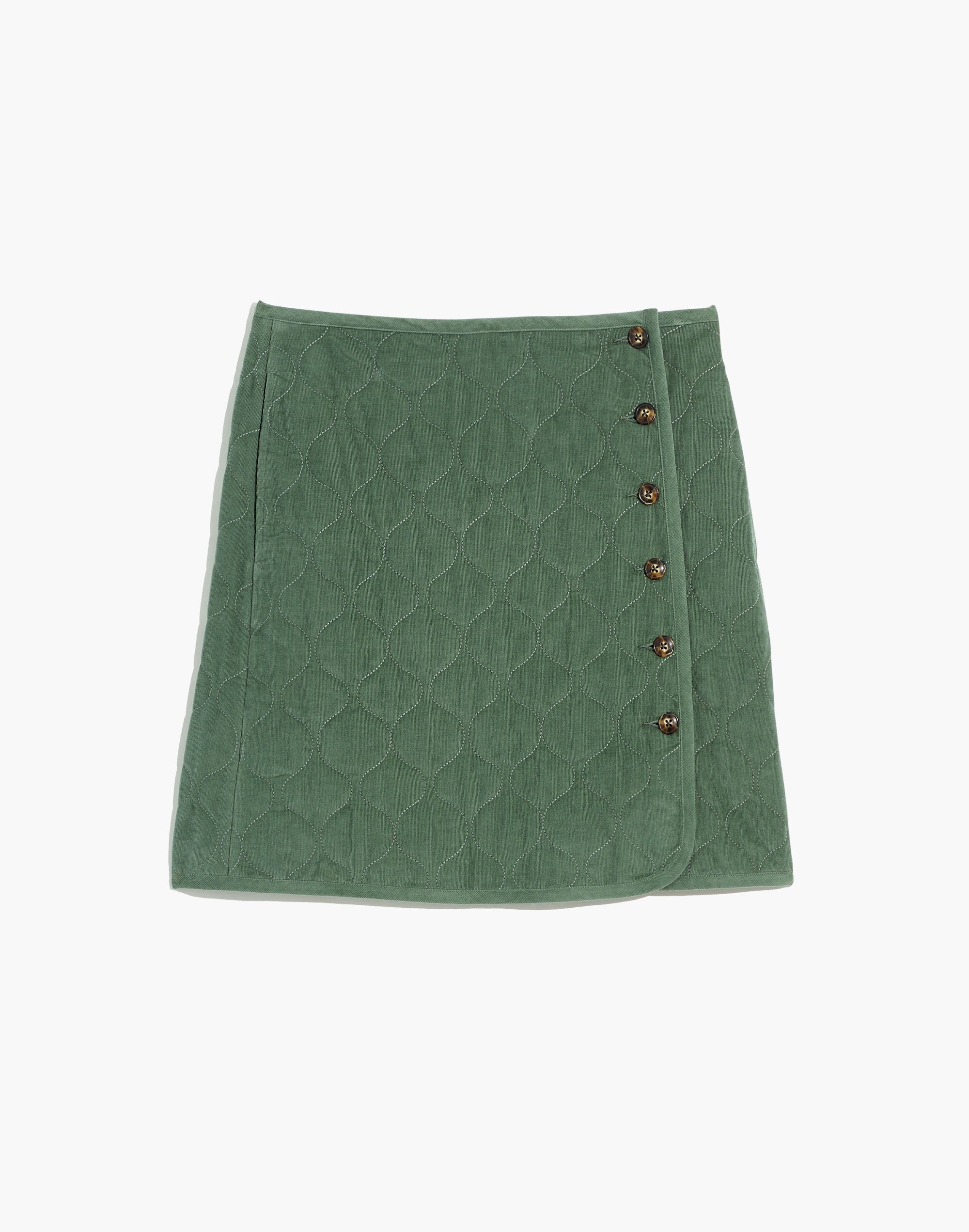 Corduroy Quilted Mini Skirt