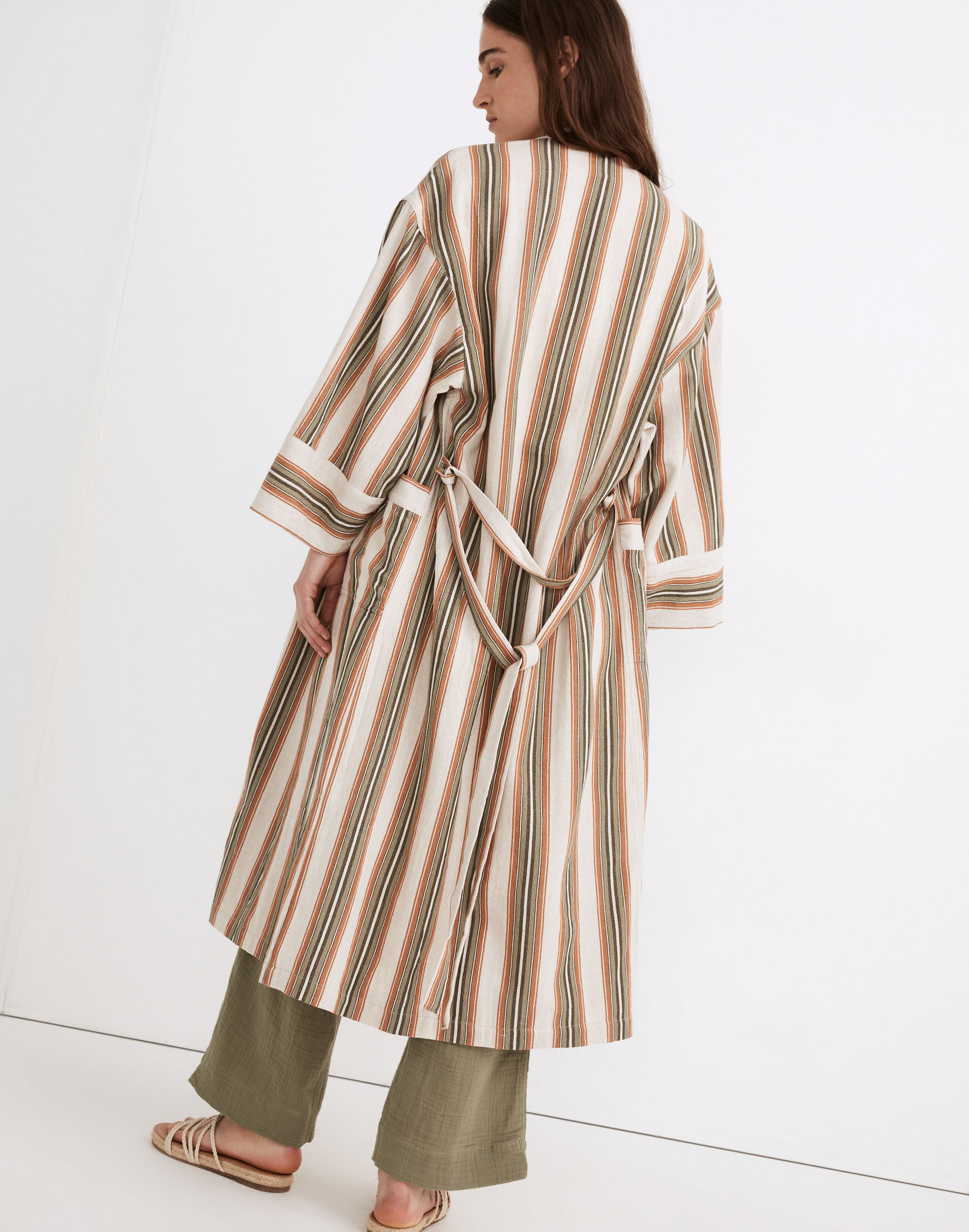 Madewell x Oddbird Striped Linen-Cotton Robe