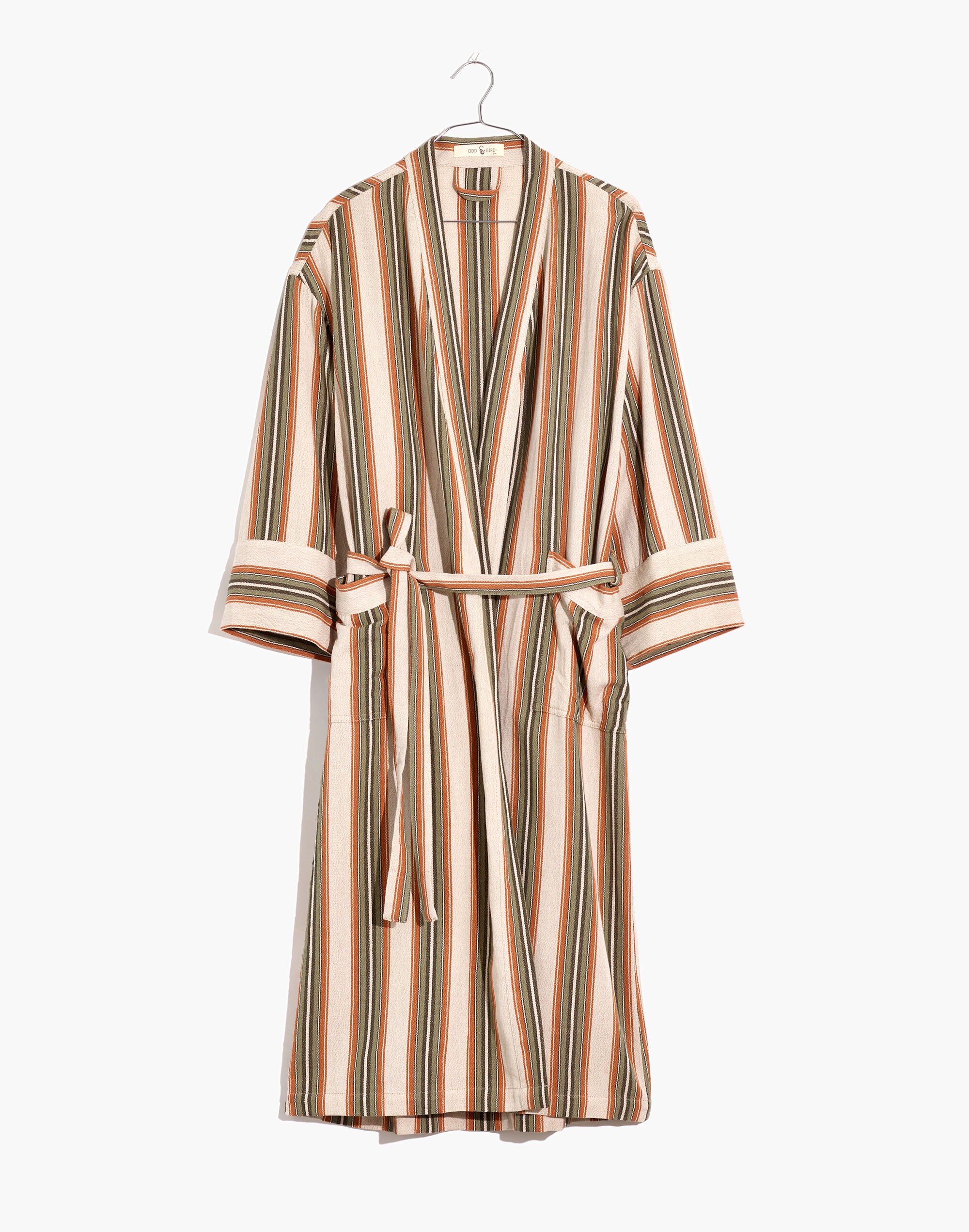 Madewell x Oddbird Striped Linen-Cotton Robe