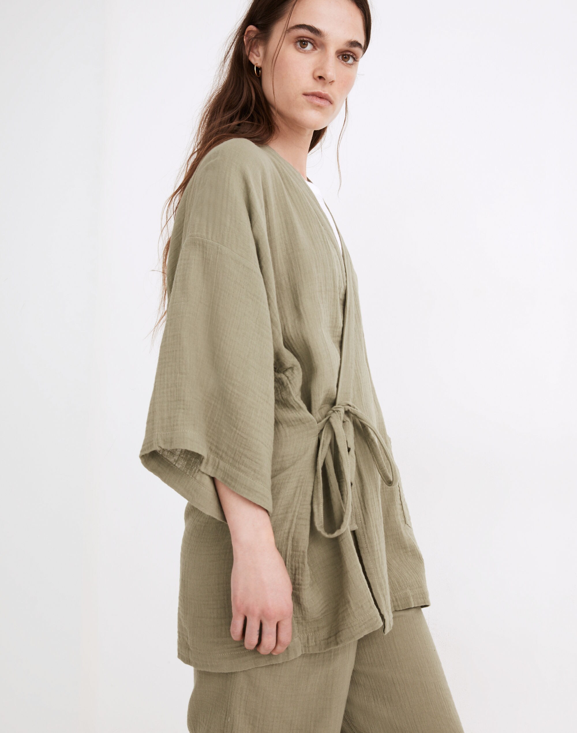 Madewell x Oddbird Gauze Lounge Wrap Top