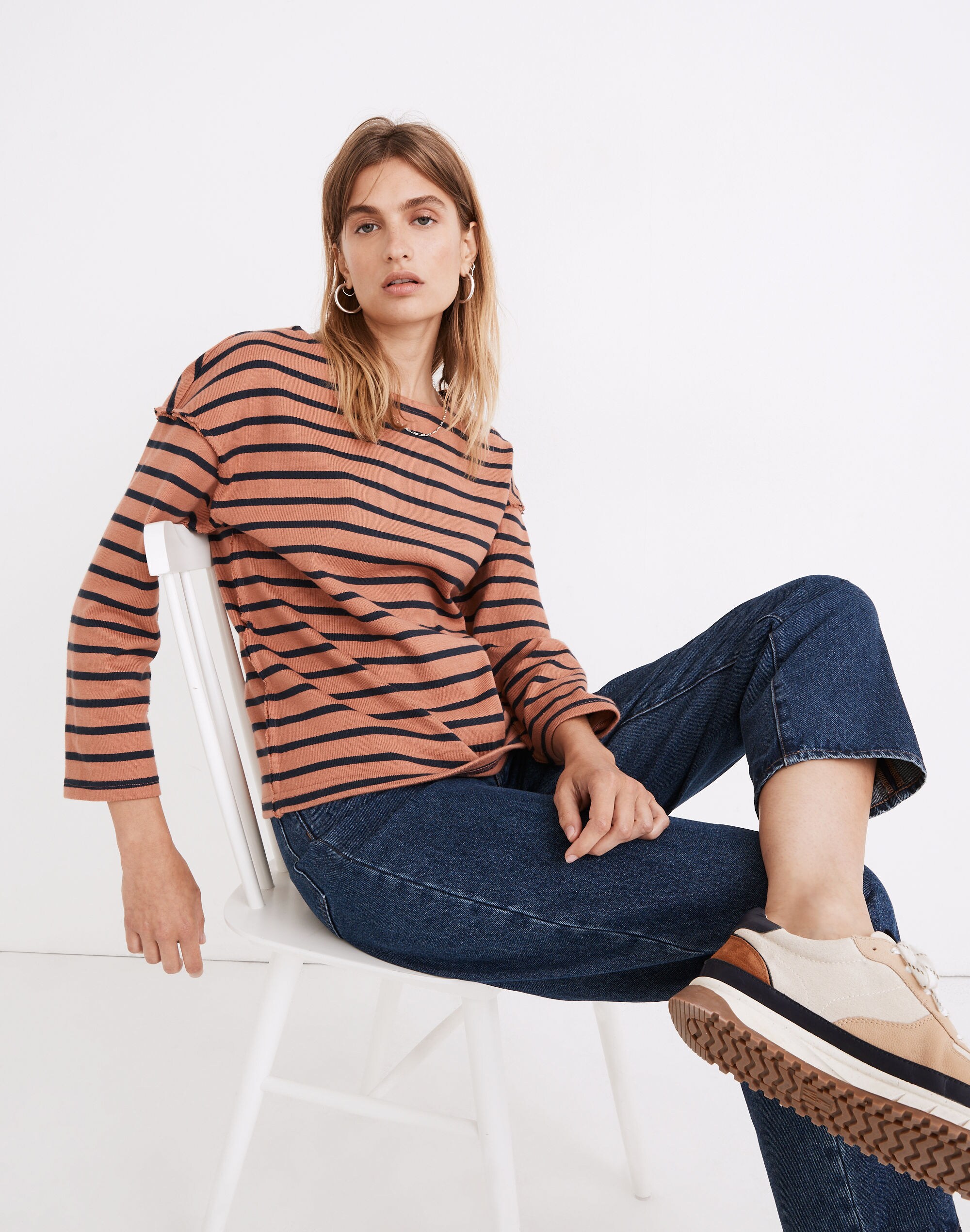 Luxe Long-Sleeve Tee in Casler Stripe