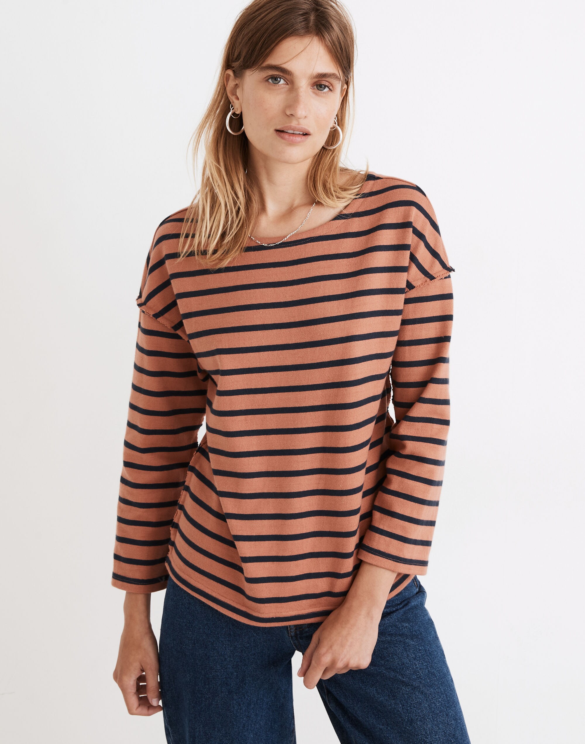 Luxe Long-Sleeve Tee in Casler Stripe