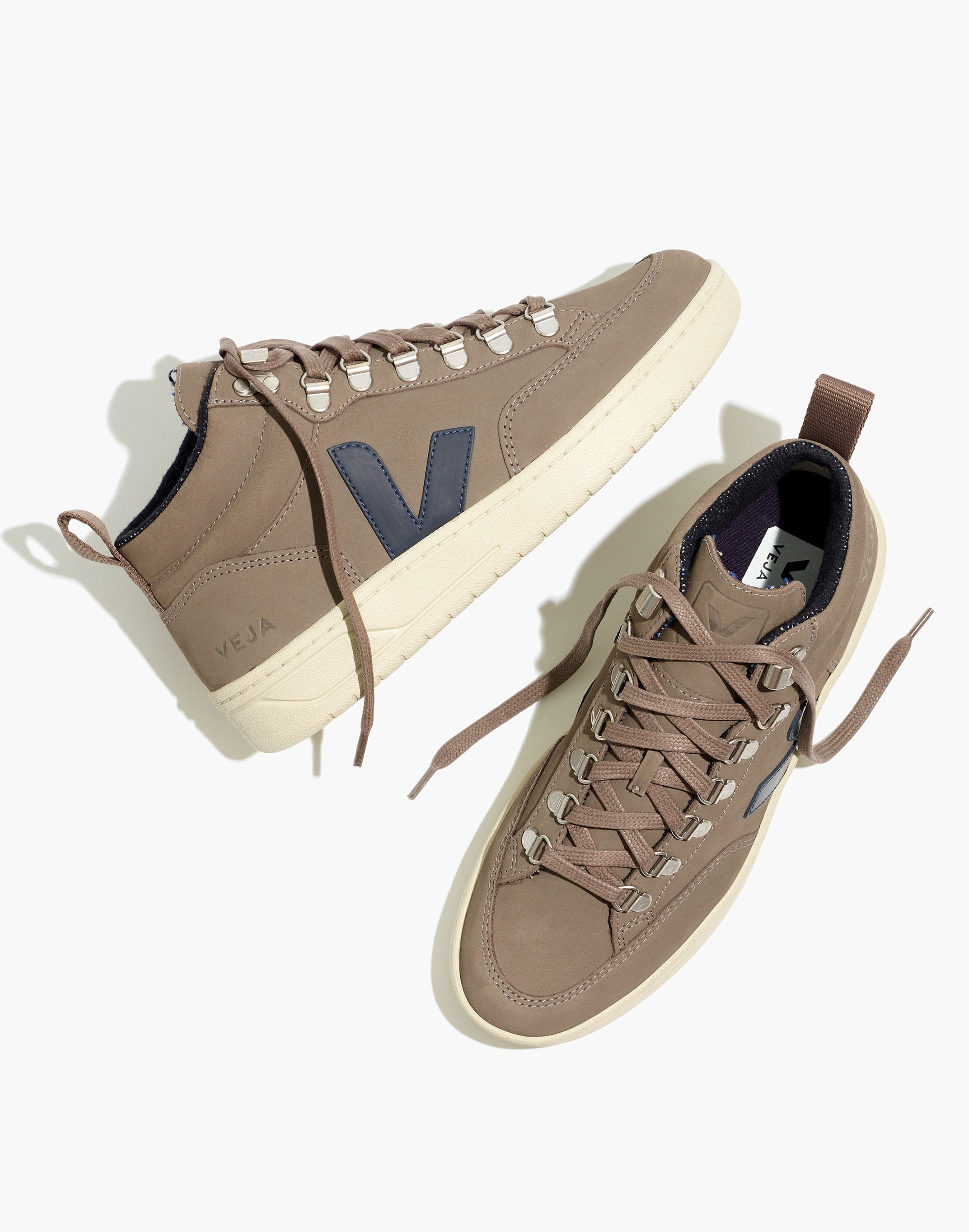 Kickoff Trainer Sneakers in Leather and Spot Mix Calf Hair