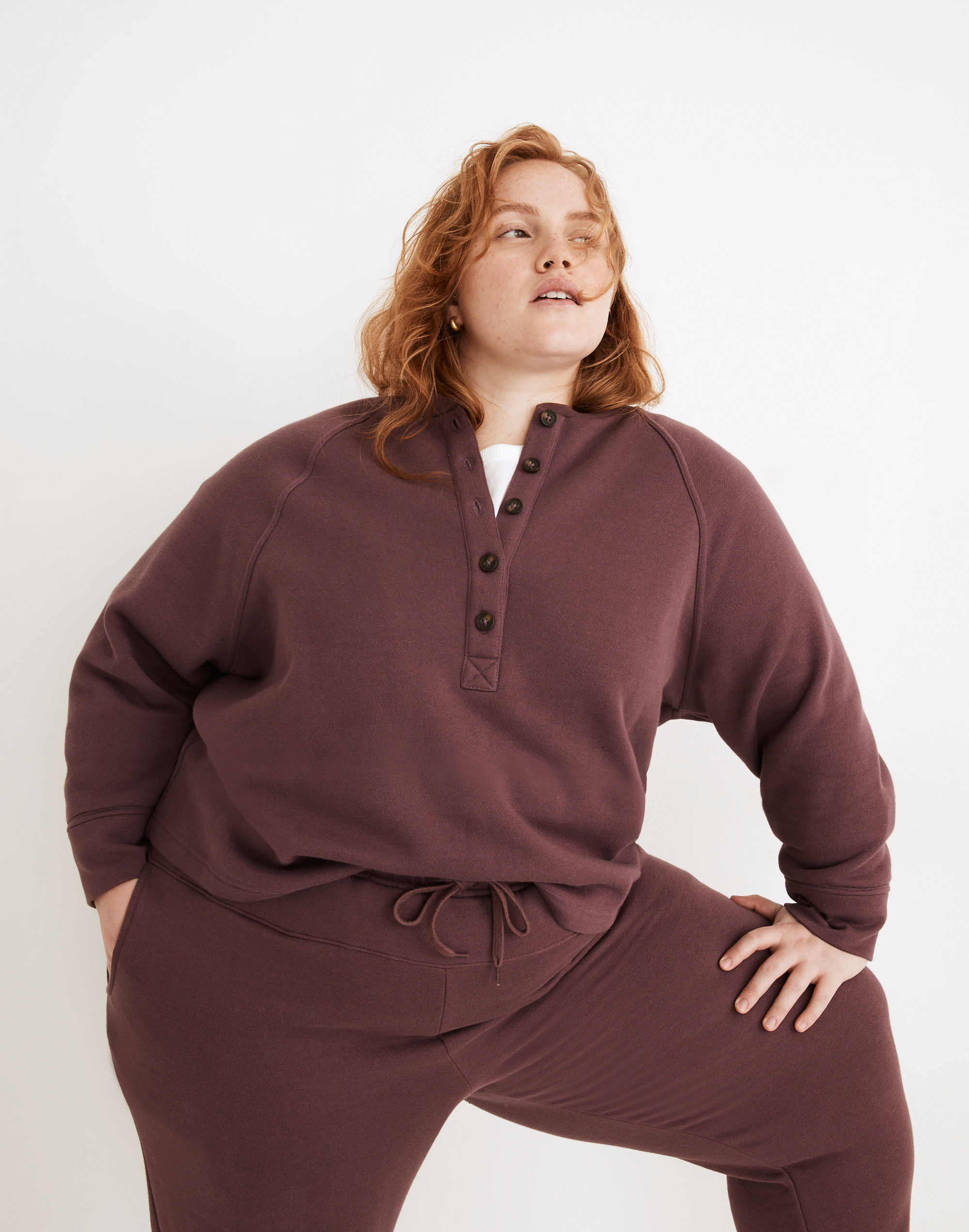 Plus MWL Betterterry Henley Sweatshirt