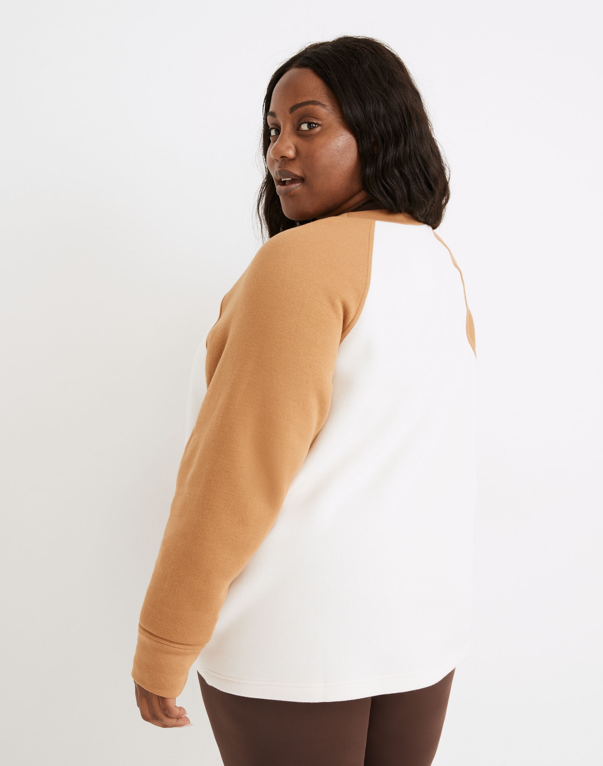 Plus MWL Betterterry Henley Sweatshirt in Colorblock