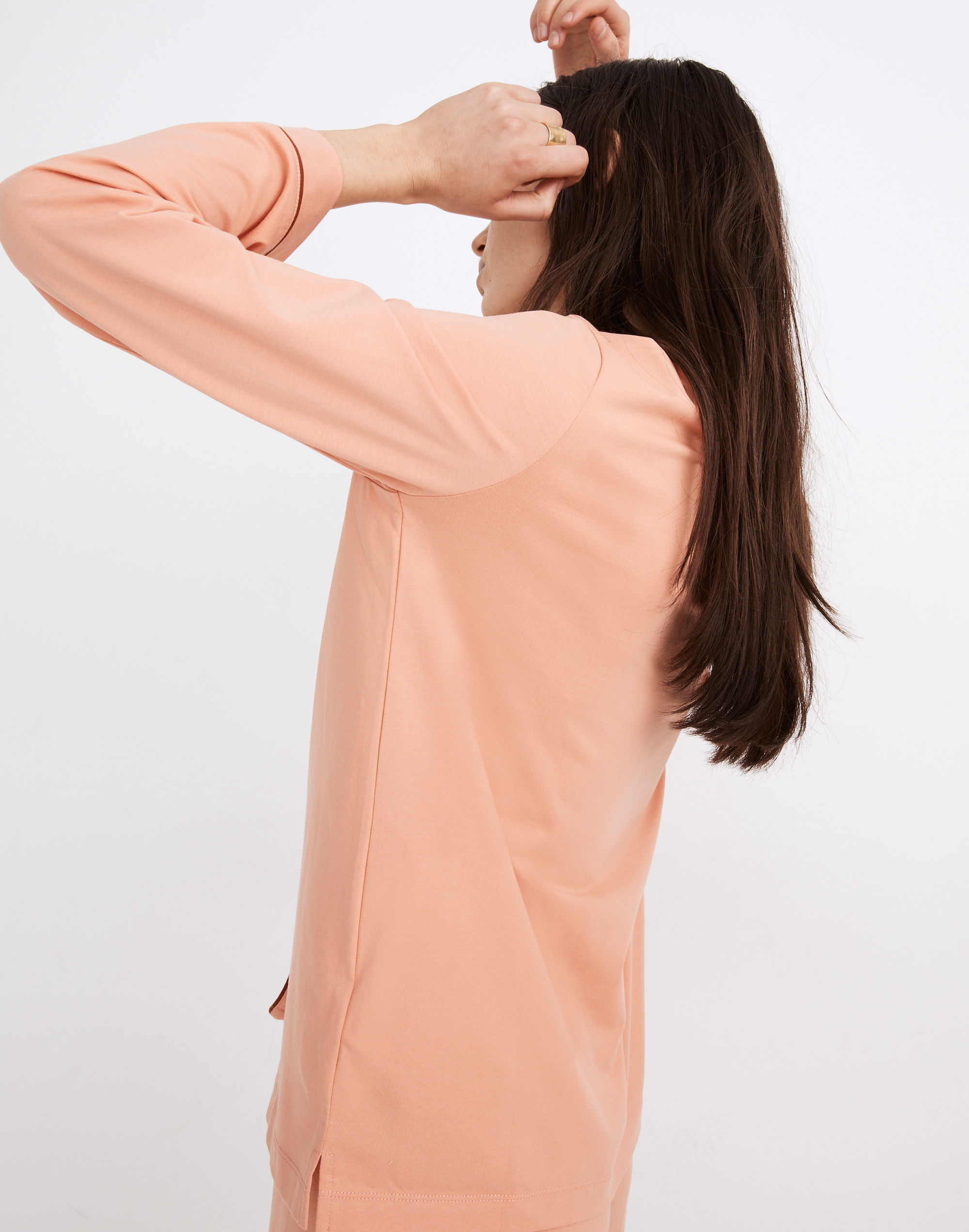 Mama Embroidered Knit Bedtime Long-Sleeve Pajama Top