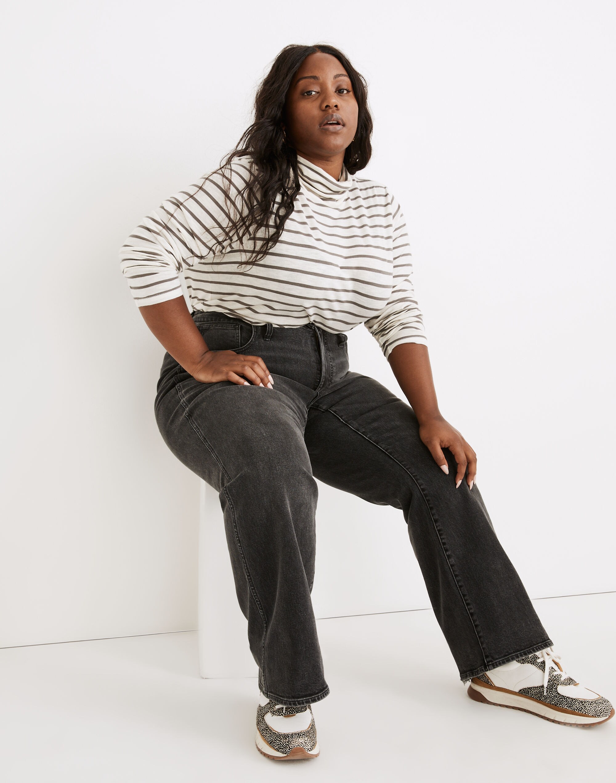 Plus Curvy '90s High-Rise Bootcut Jeans in Lindale Wash