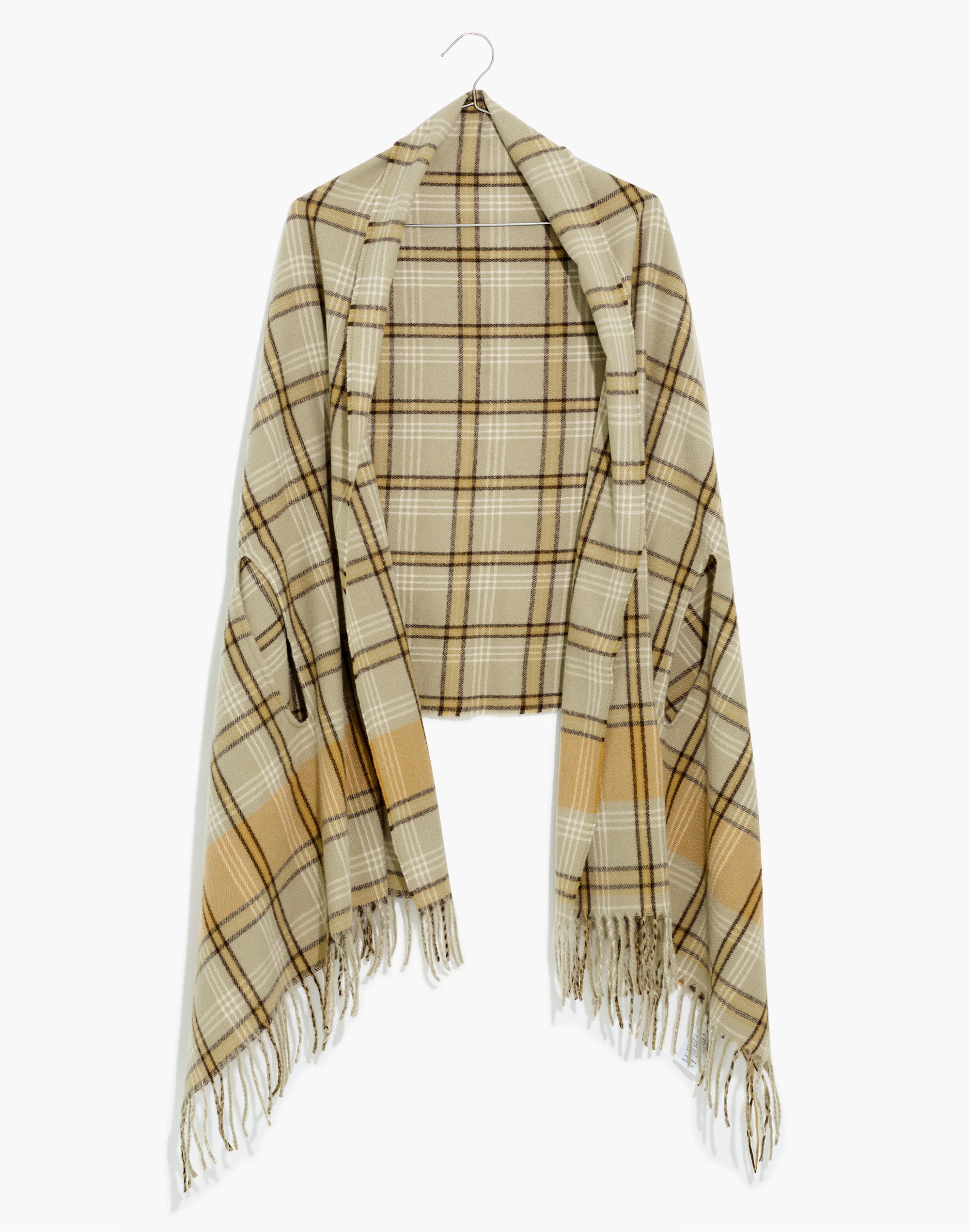 (re)sourced cape scarf in broadgate plaid