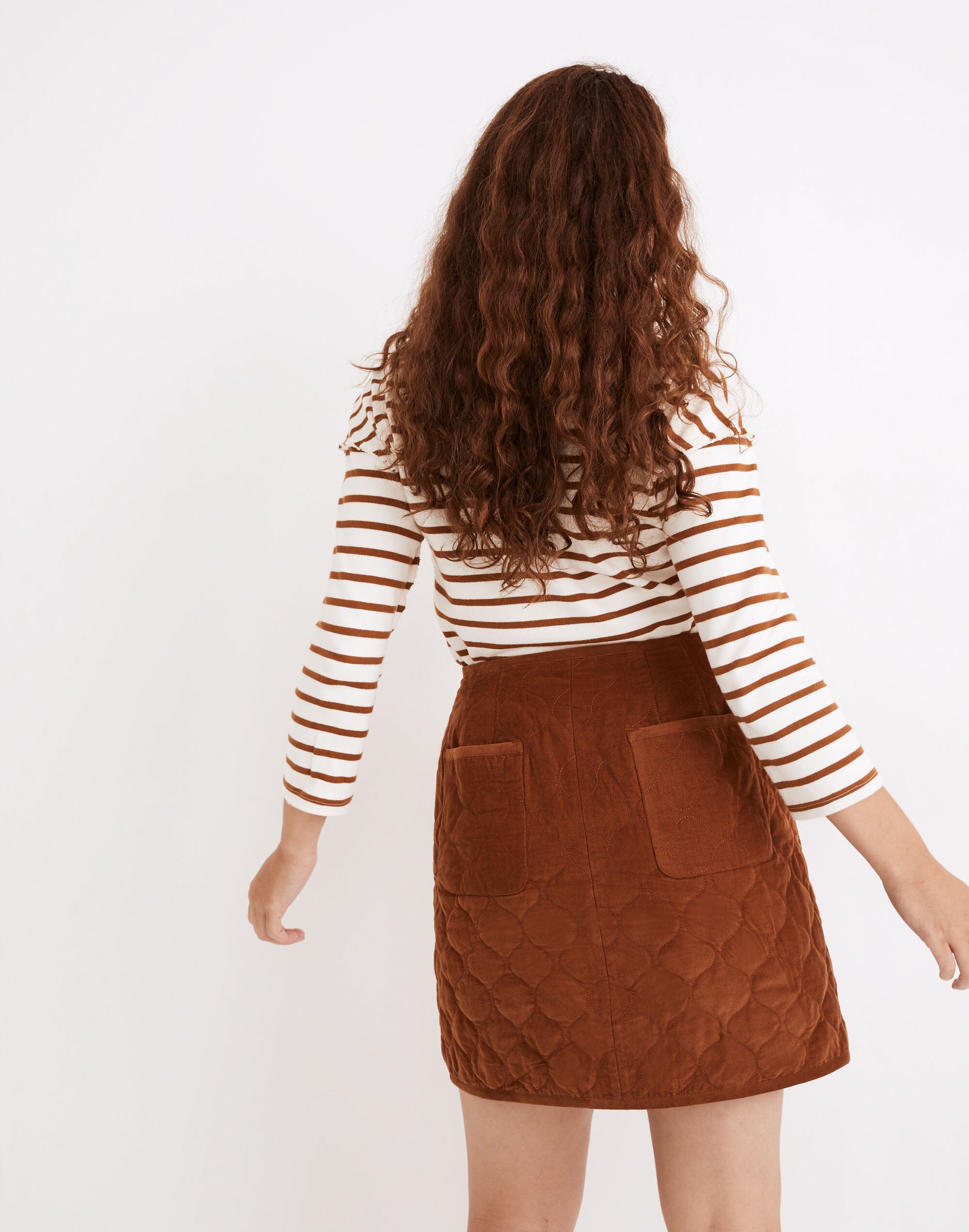 Curvy Corduroy Quilted Mini Skirt