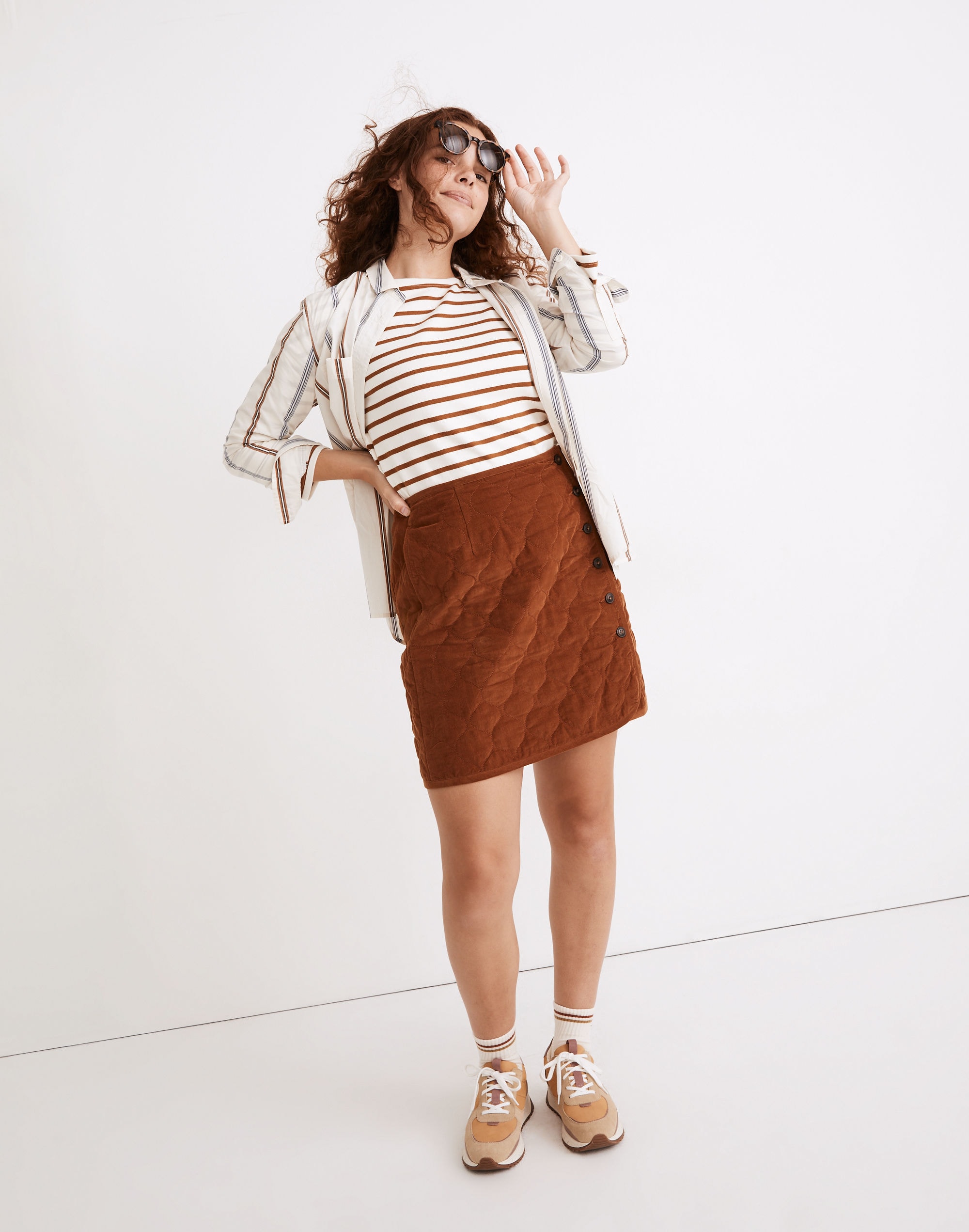 Curvy Corduroy Quilted Mini Skirt