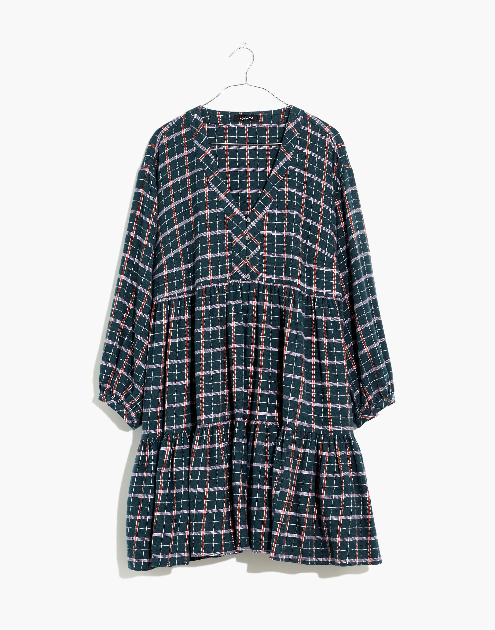 Plus Flannel Colette Mini Dress in Plaid