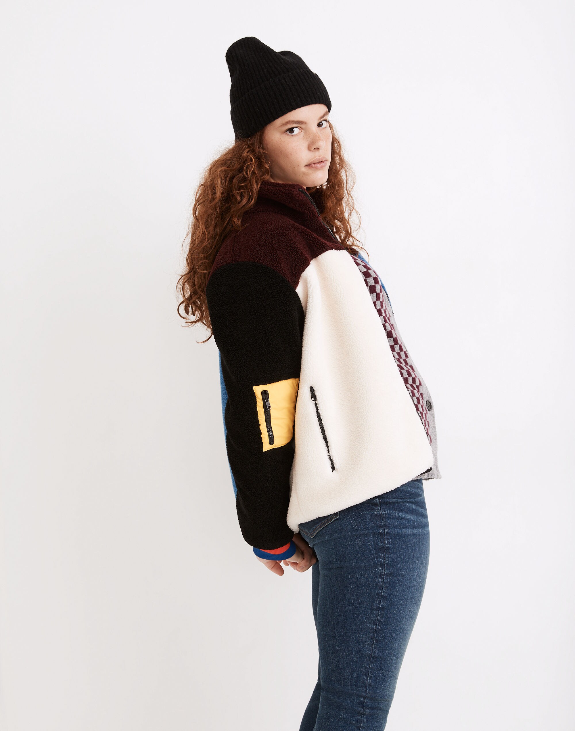 Kule Fleece Beanie Colorblock Jacket