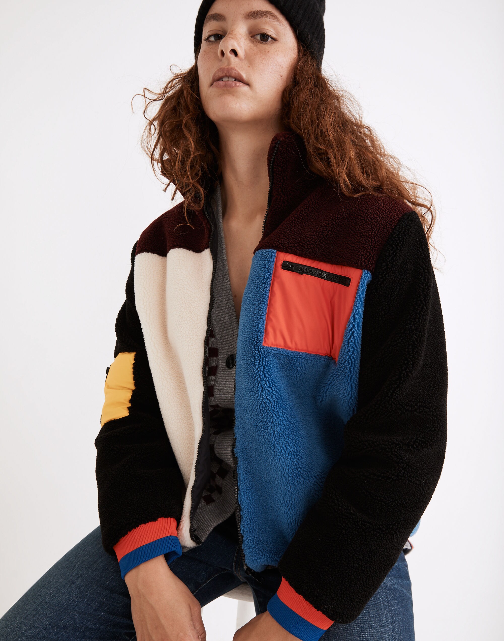 Kule Fleece Beanie Colorblock Jacket