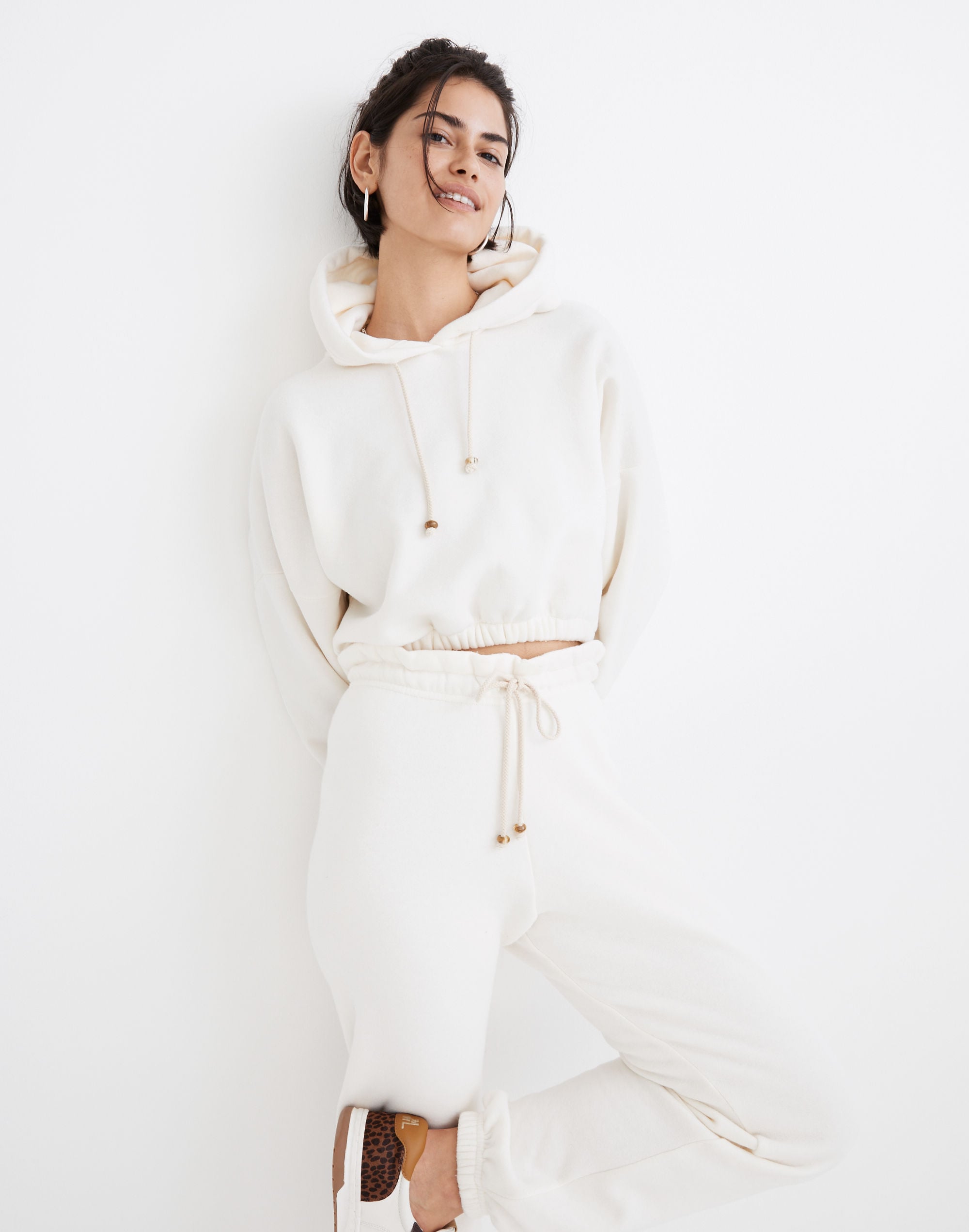 donni vintage fleece cropped hoodie sweatshirt