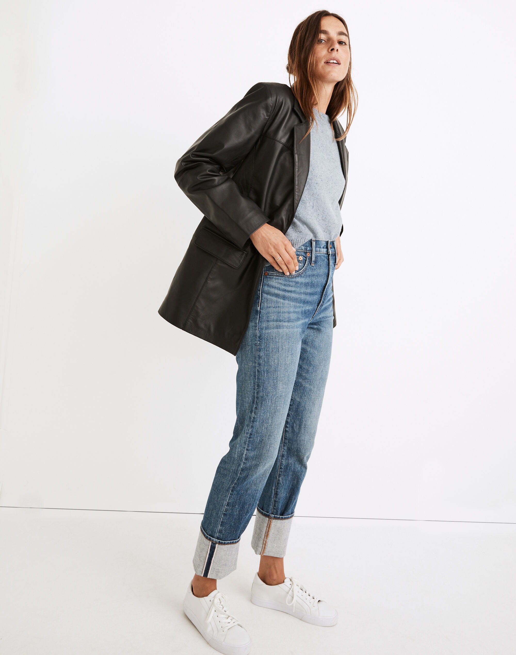 Deadwood Recycled Leather Brooke Oversized Blazer