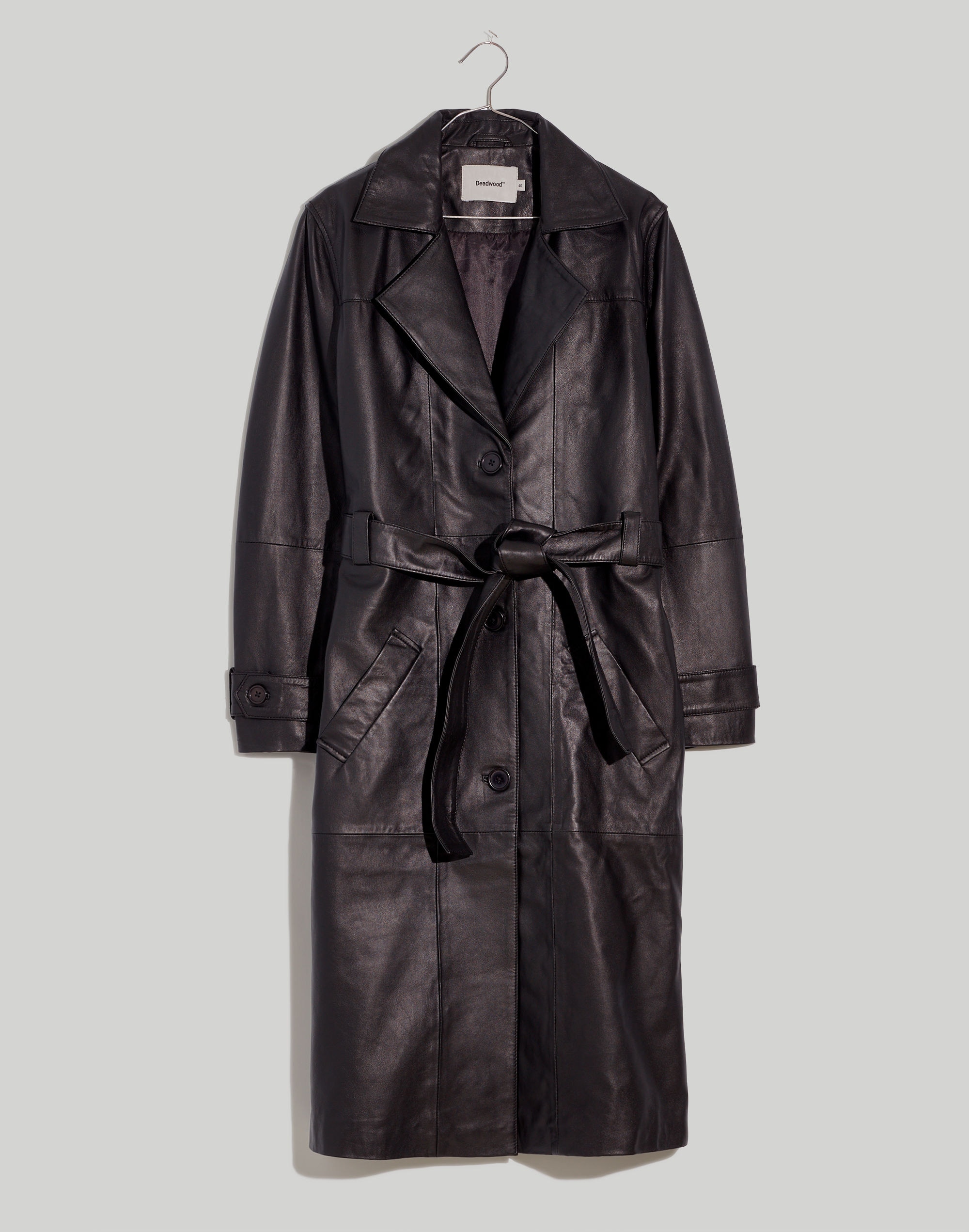 deadwood recycled leather terra trench coat
