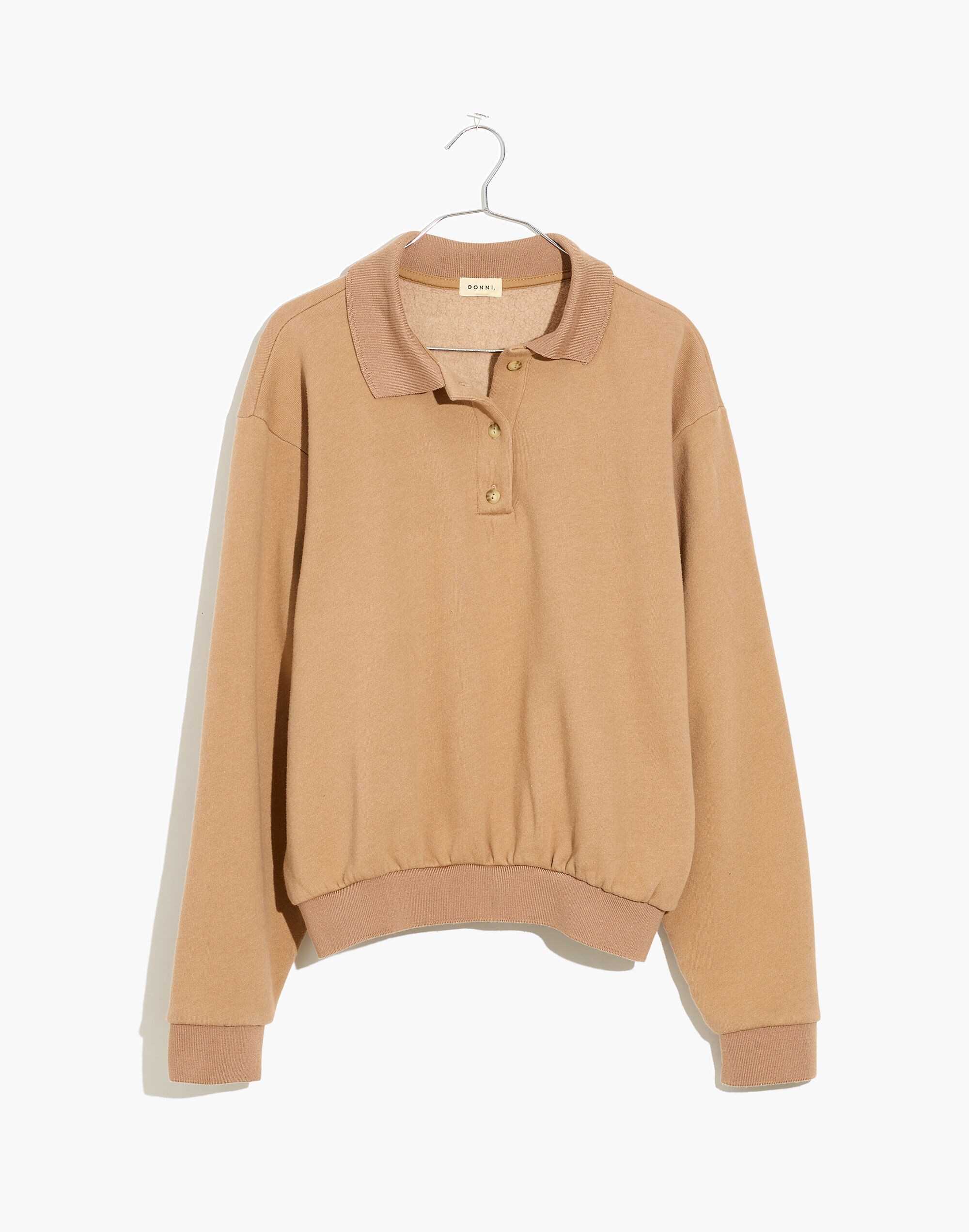 Donni Vintage Fleece Polo Sweatshirt