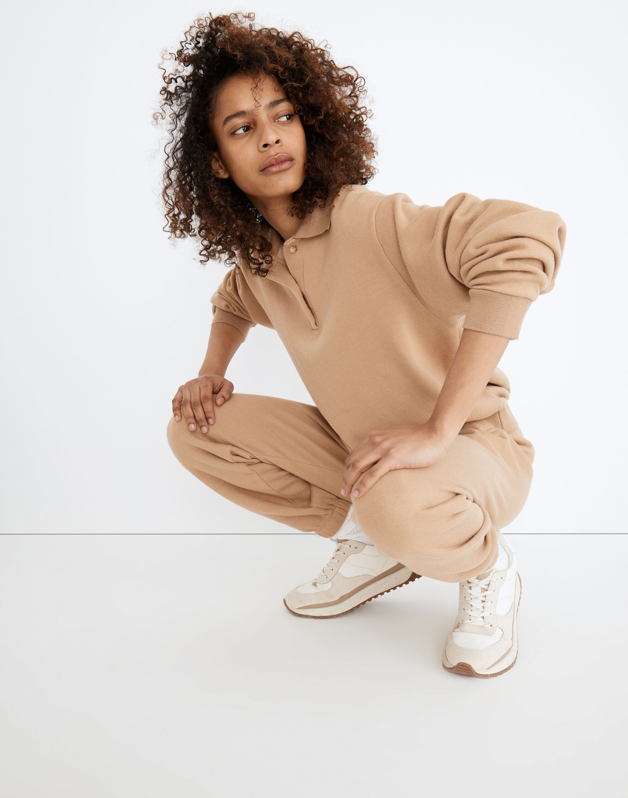 Donni Vintage Fleece Polo Sweatshirt