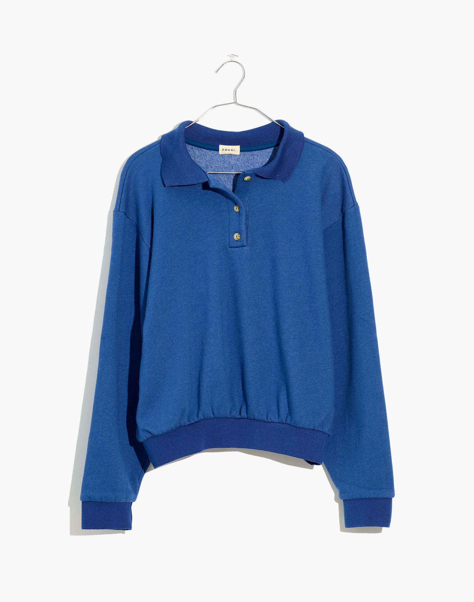 Donni Vintage Fleece Polo Sweatshirt