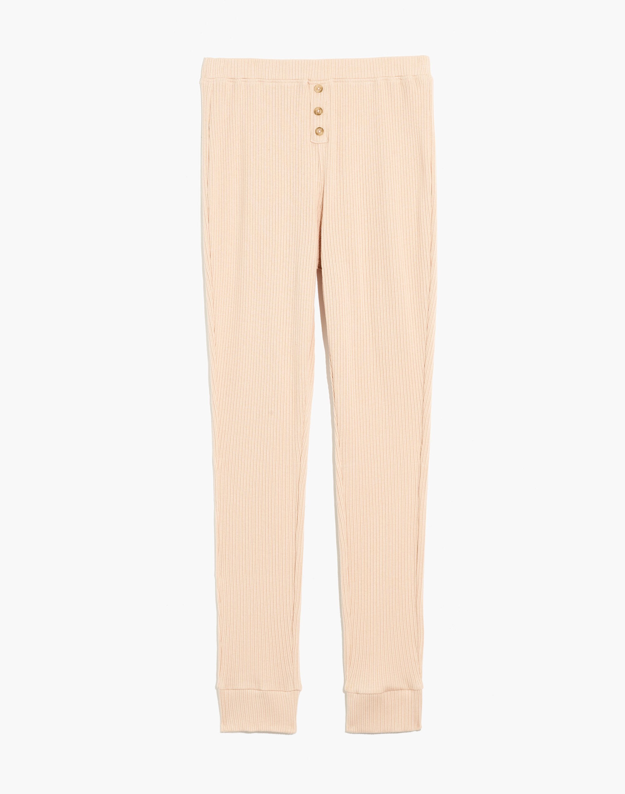 Ribbed Knit Slim Pajama Pants