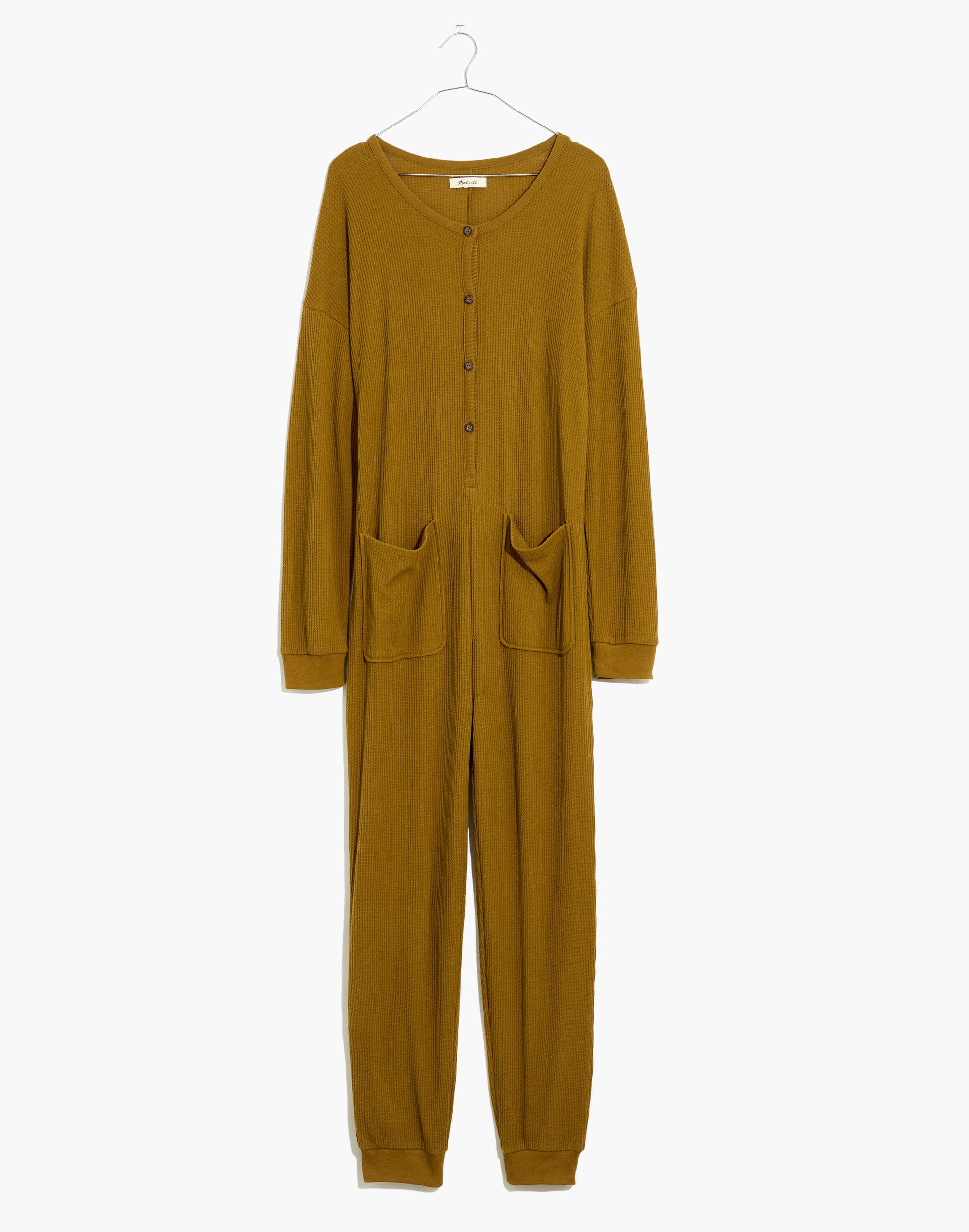 Waffle Knit Union Suit One-Piece Pajamas