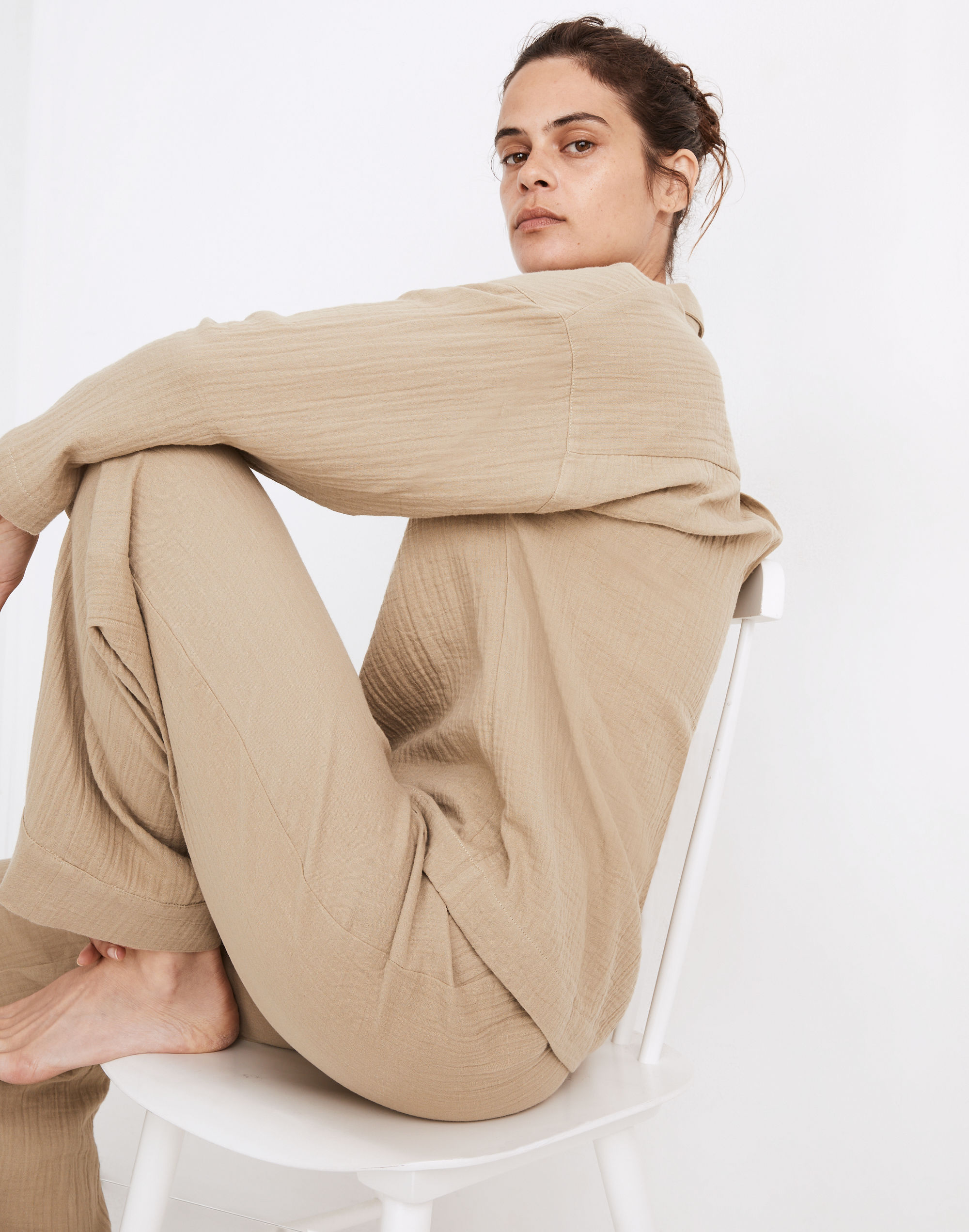 Double-Gauze Oversized Pajama Shirt