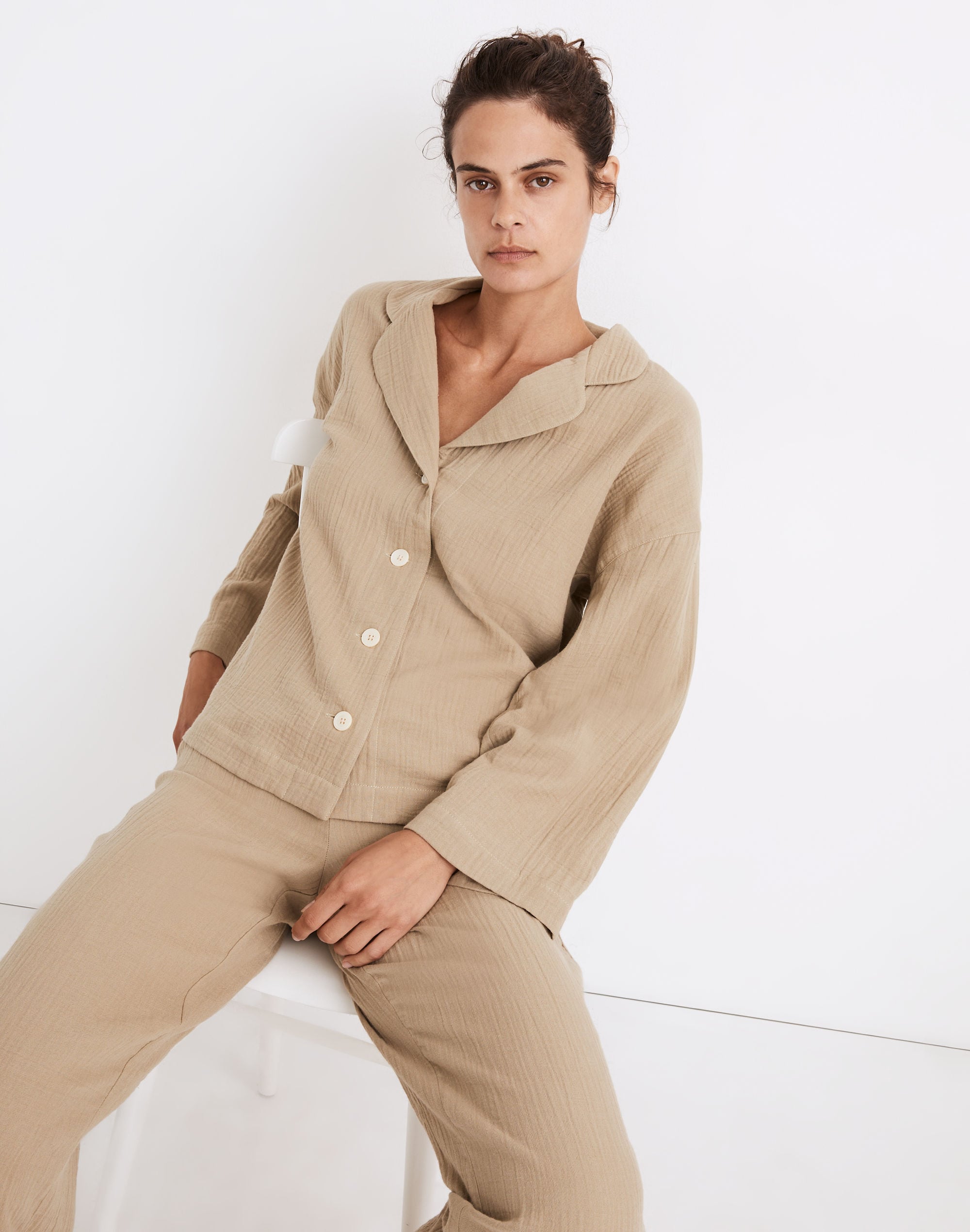 ANCELLM DOUBLEGAUZE PAJAMA SHIRT 𝐍𝐄𝐖】Double Gauze Homewear