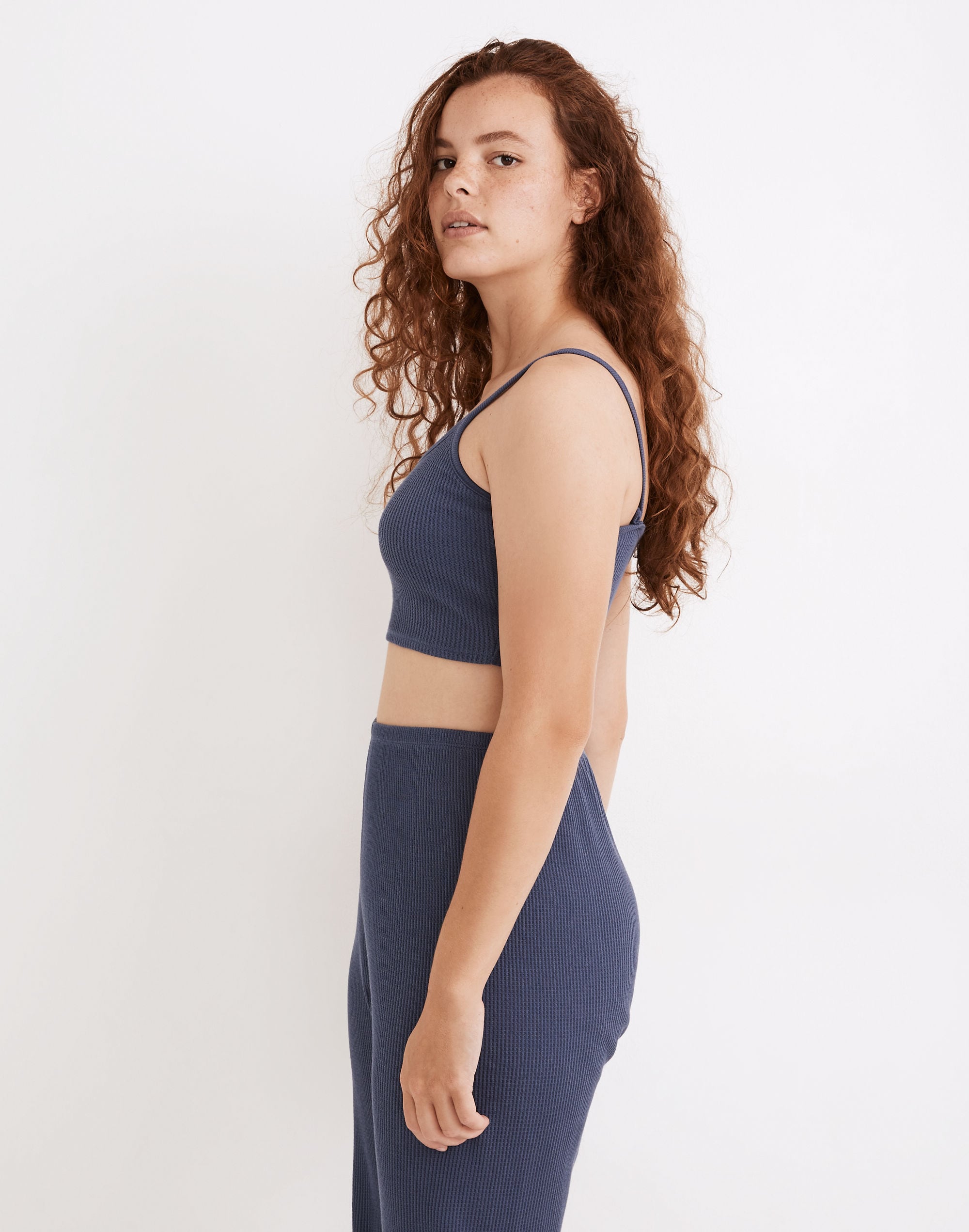 Waffle Knit Pajama Crop Cami