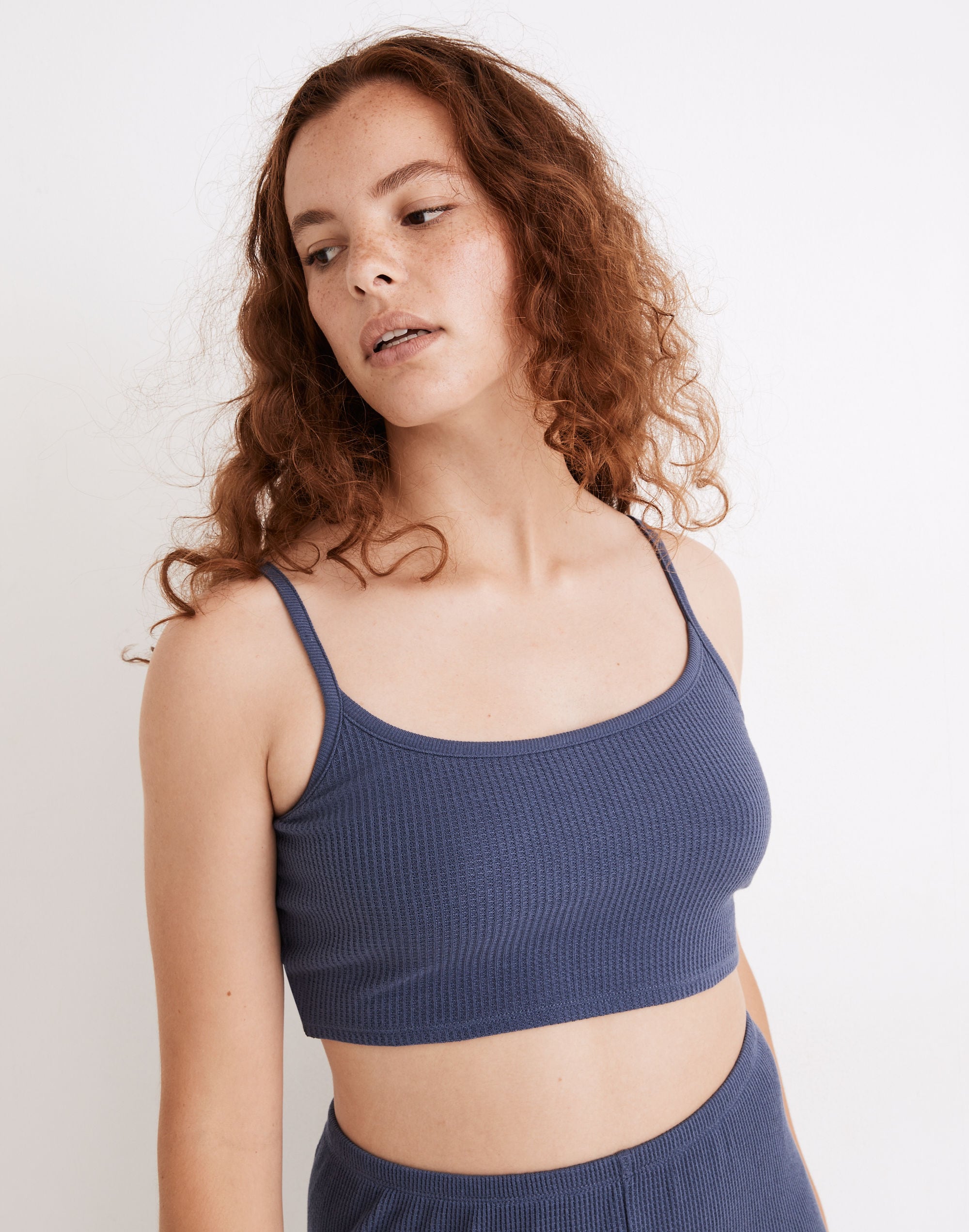 Waffle Knit Pajama Crop Cami