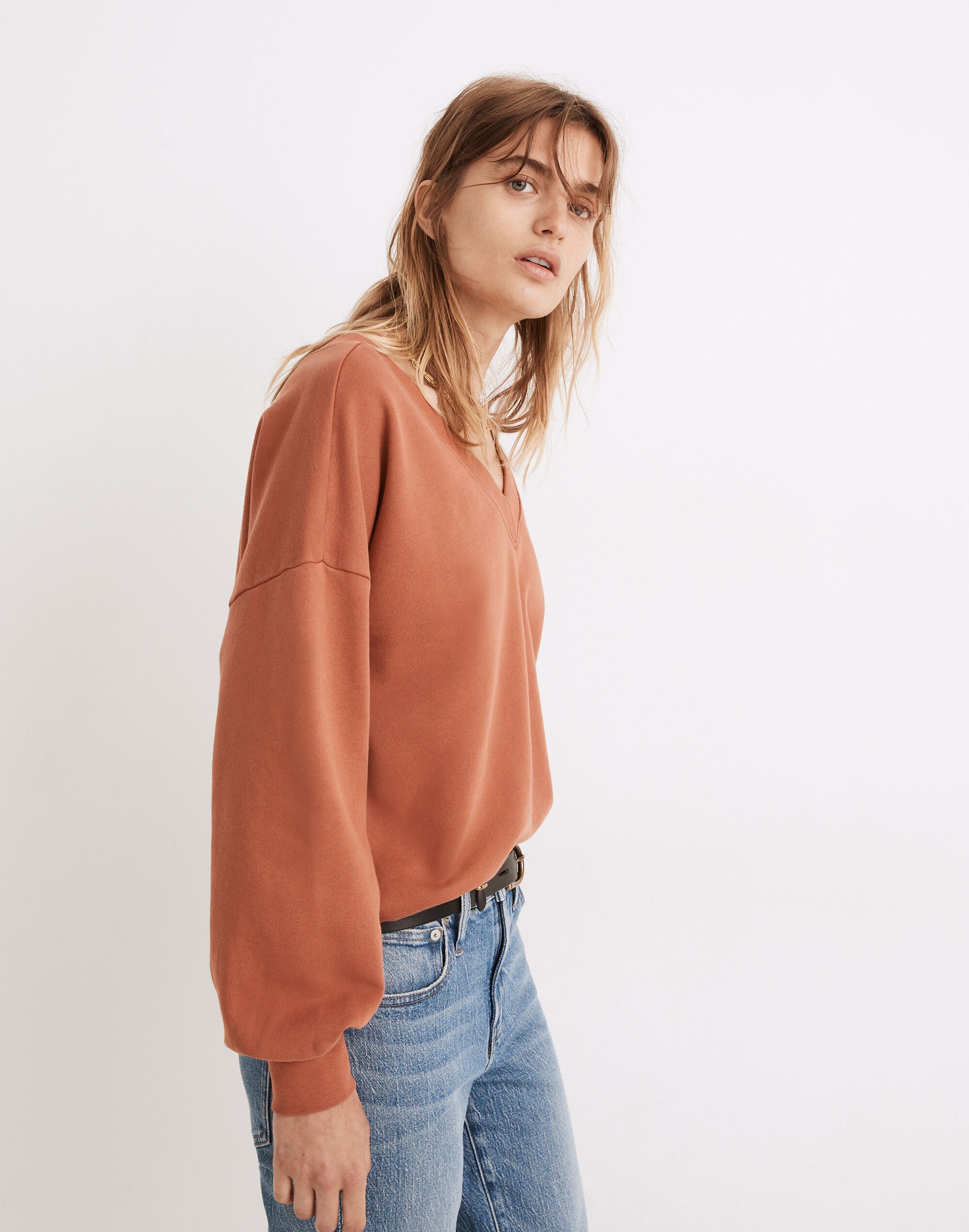 (Re)sourced Cotton V-Neck Sweatshirt