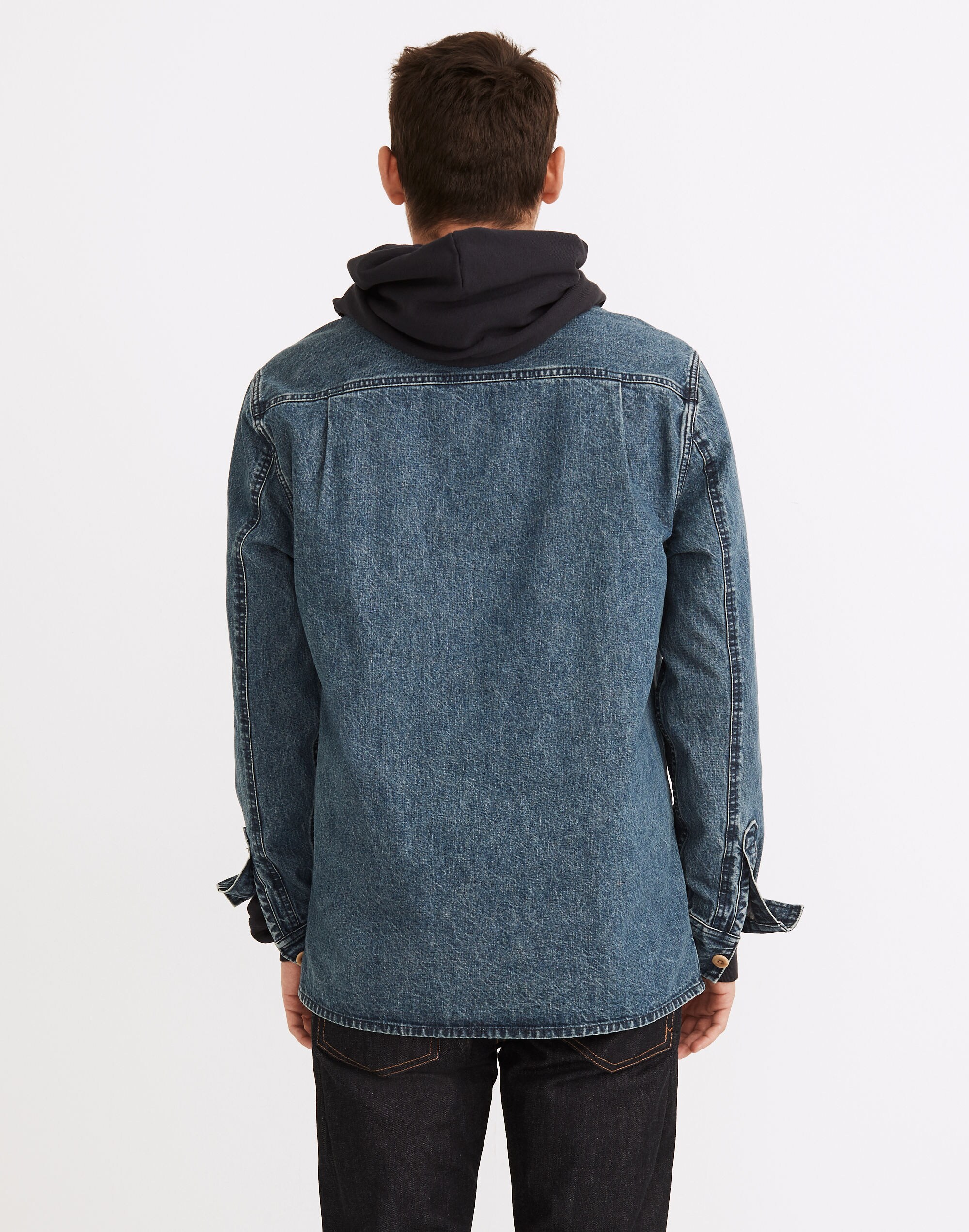 Denim Easy Long-Sleeve Popover Shirt