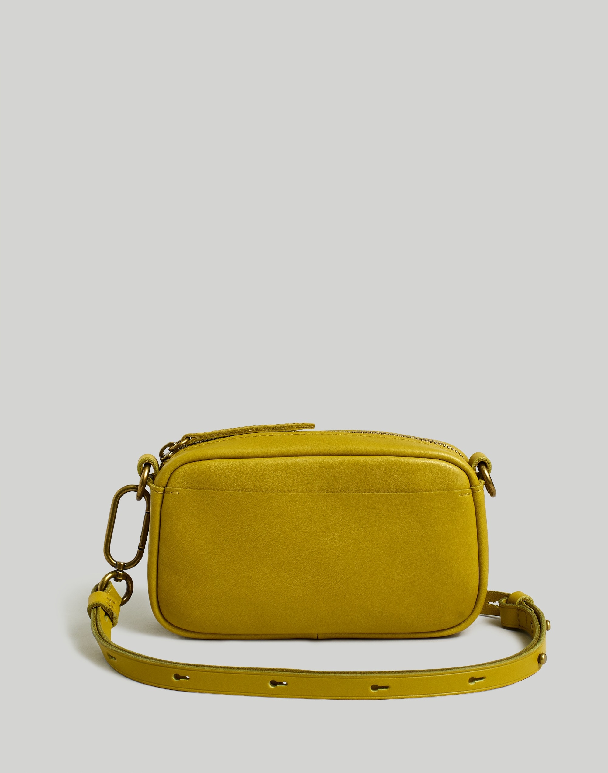 Mw The Leather Carabiner Mini Crossbody Bag In Citrus Lime