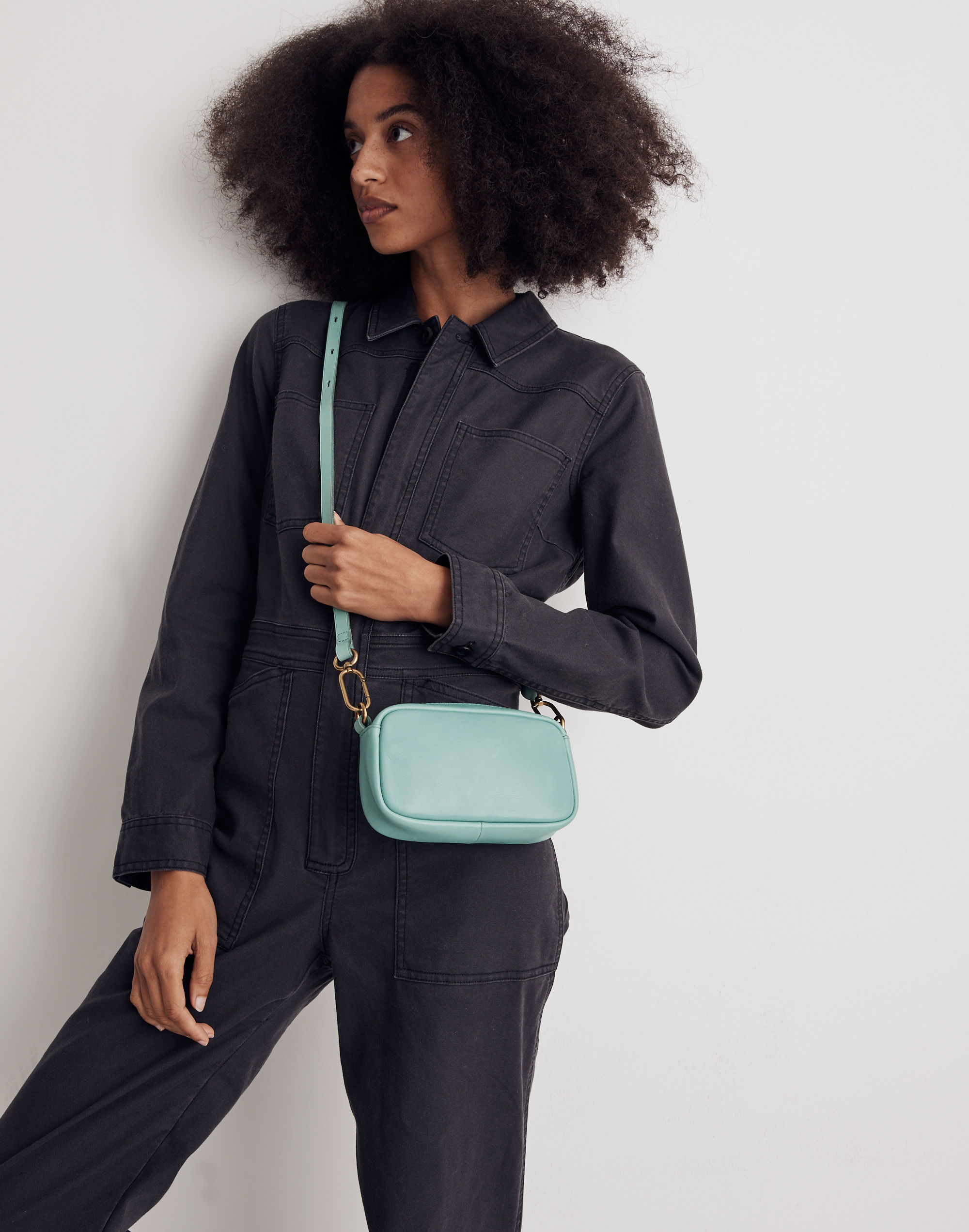 The Leather Carabiner Mini Crossbody Bag