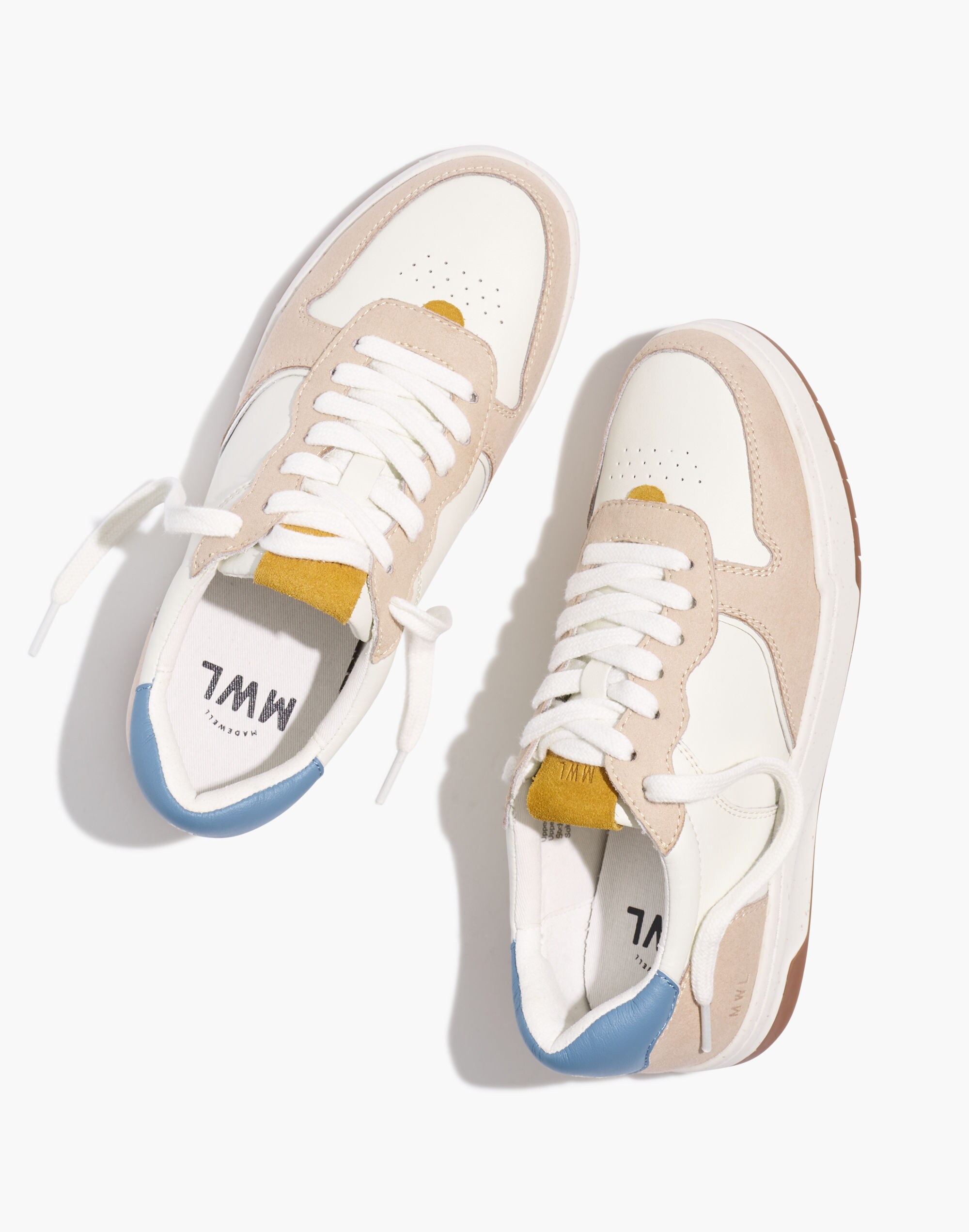 Court Sneakers in Neutral Leather and Suede