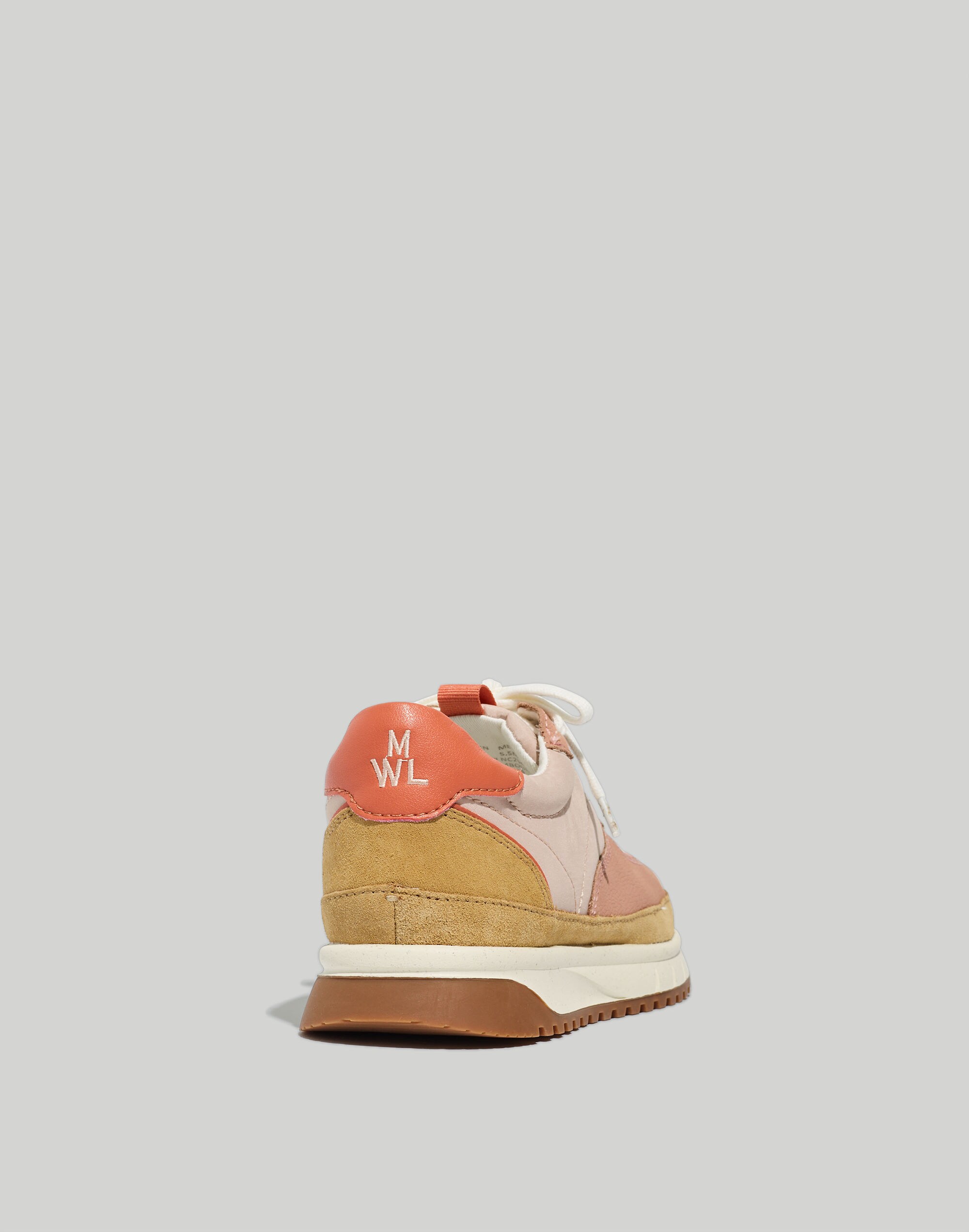 Kickoff Trainer Sneakers in (Re)sourced Nylon and Pink Nubuck