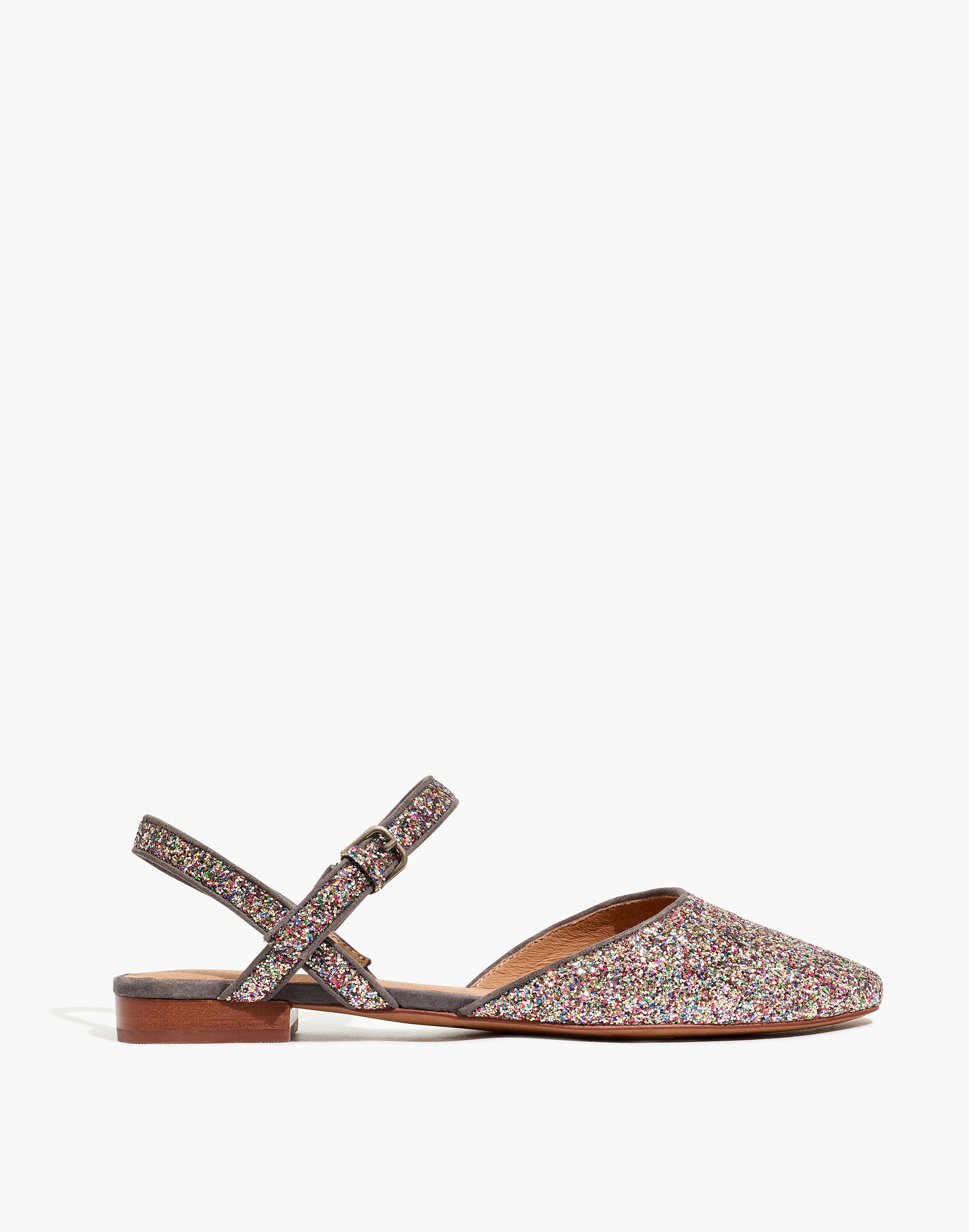 The Jeanne Slingback Flat in Glitter