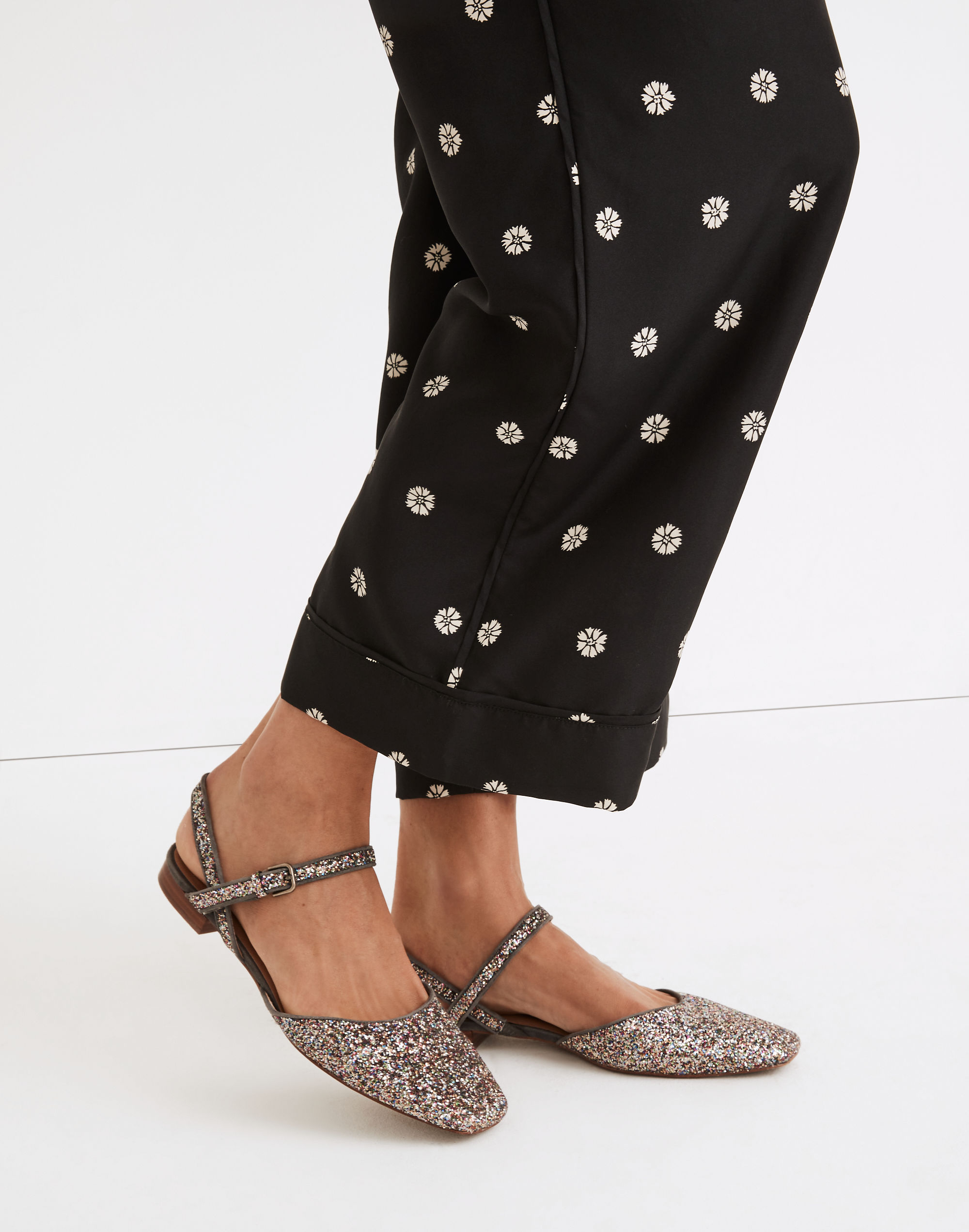 The Jeanne Slingback Flat in Glitter