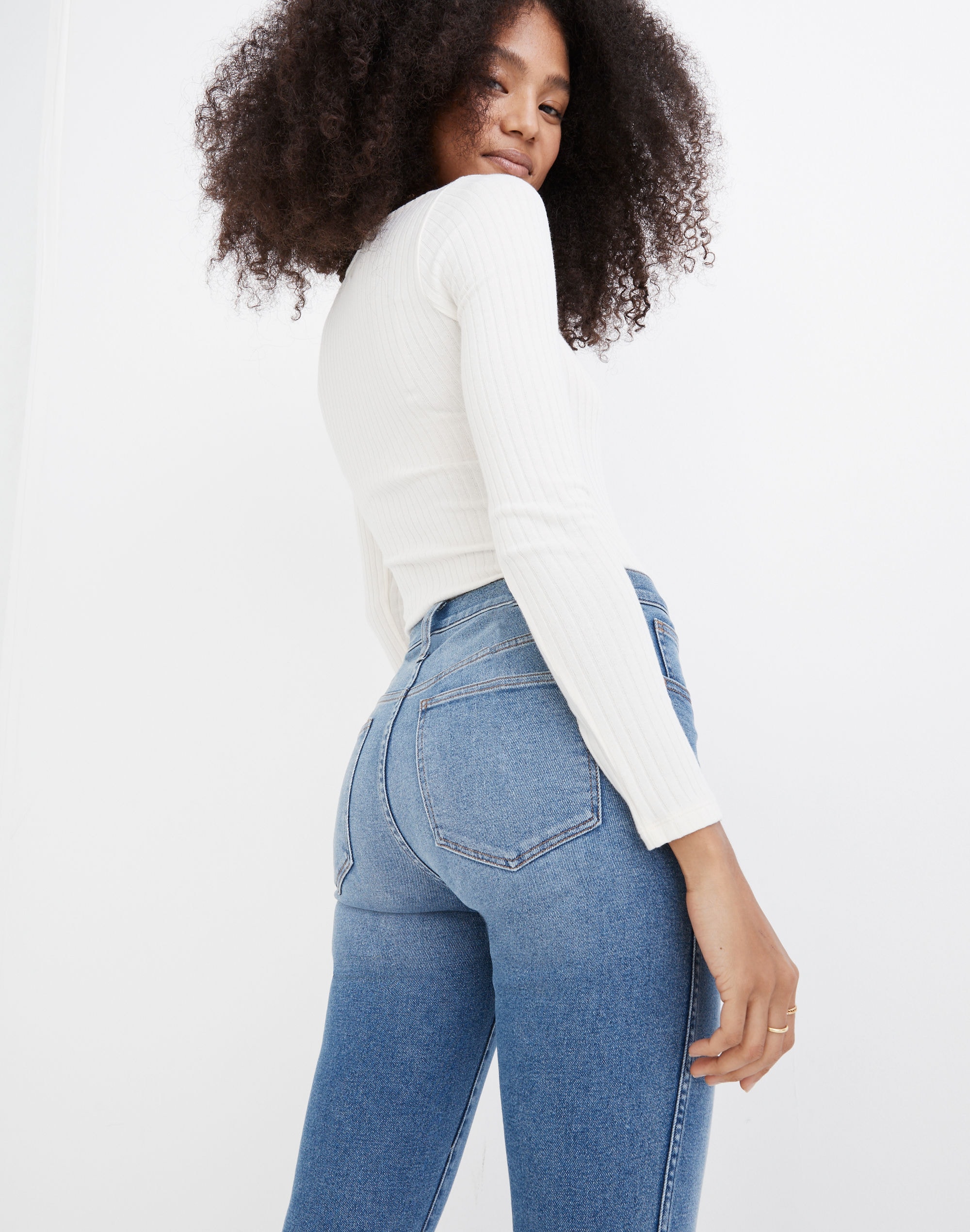 10" High-Rise Skinny Jeans in Ainsworth Wash: Raw-Hem Edition