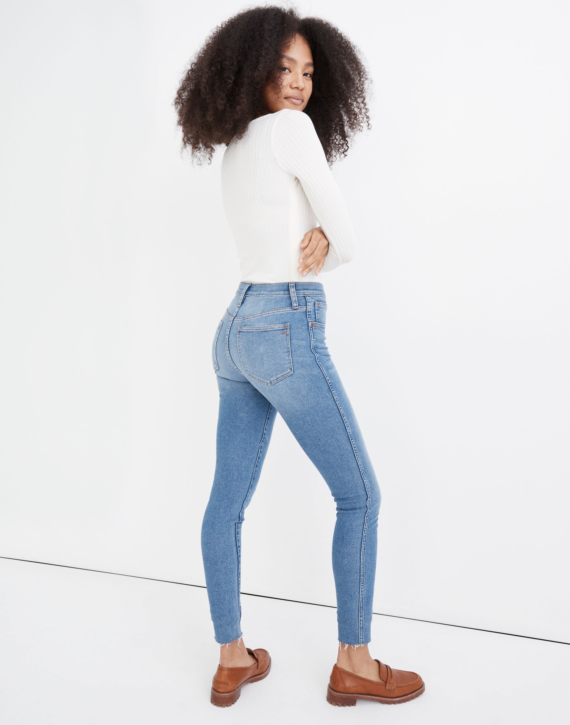 10" High-Rise Skinny Jeans in Ainsworth Wash: Raw-Hem Edition